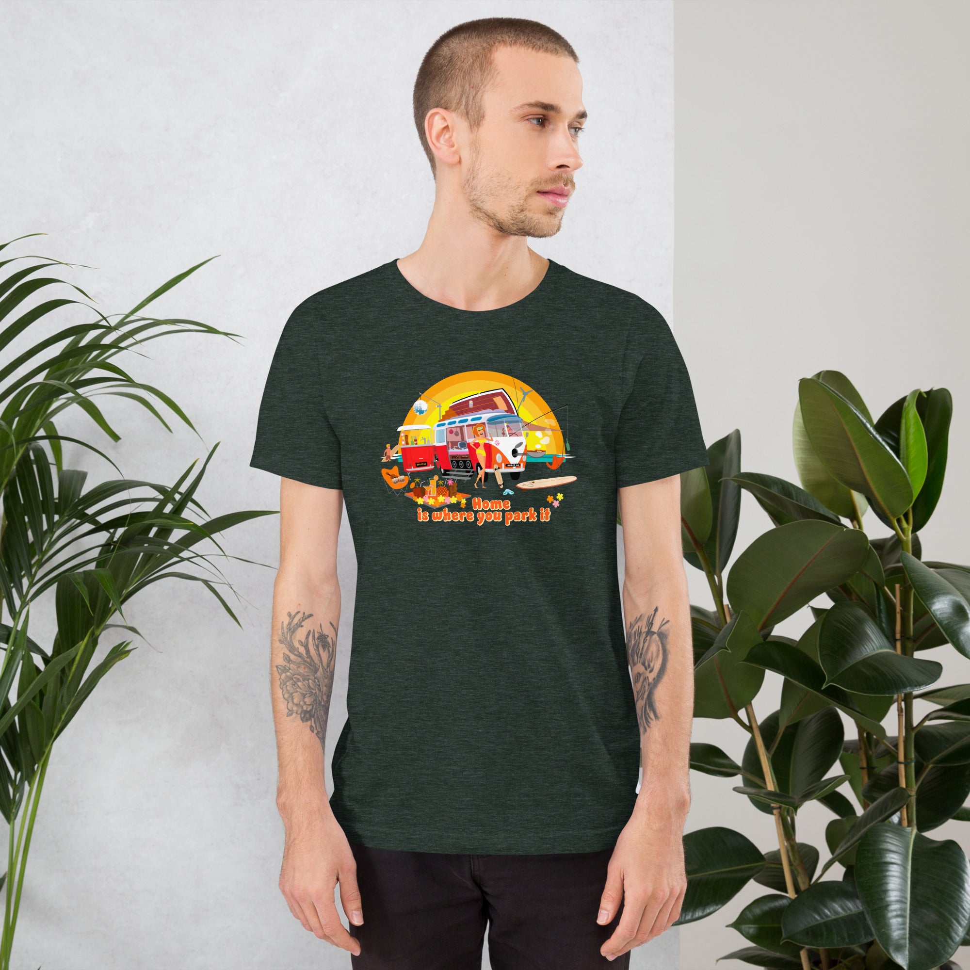 Unisex cotton t-shirt Ultra Combi on dark heather colors