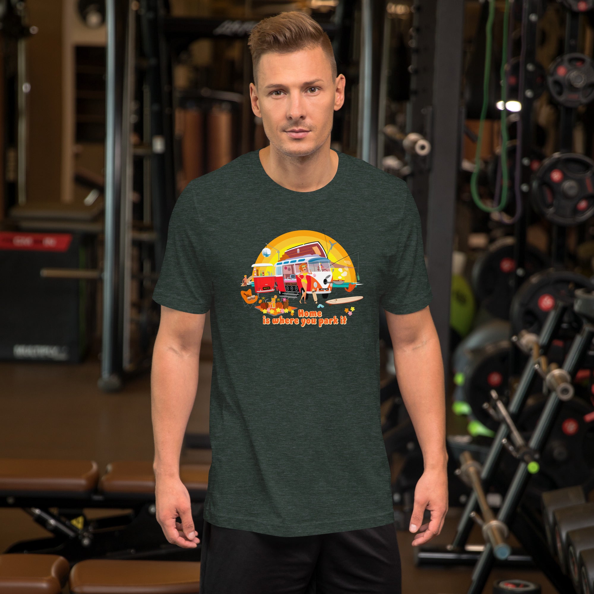 Unisex cotton t-shirt Ultra Combi on dark heather colors