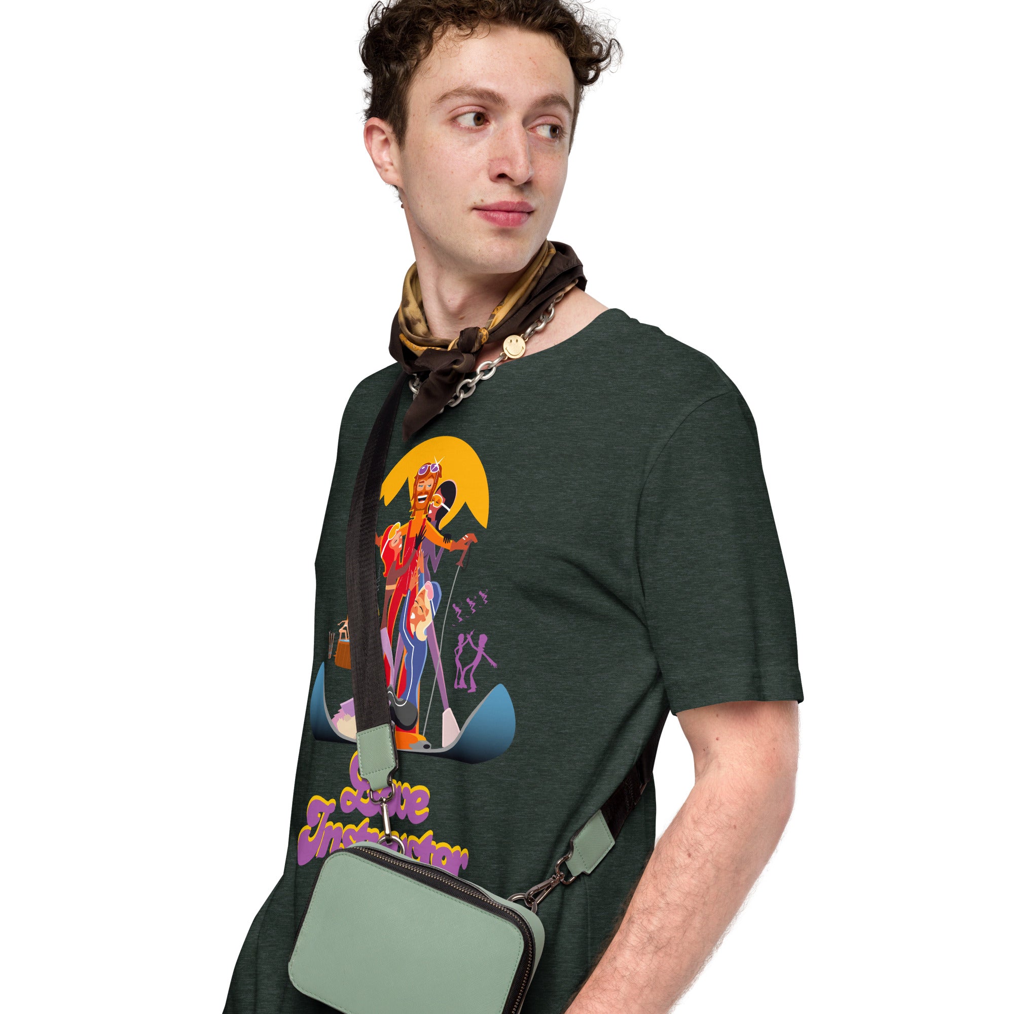 Unisex t-shirt Love instructor First lesson free on dark heather colors