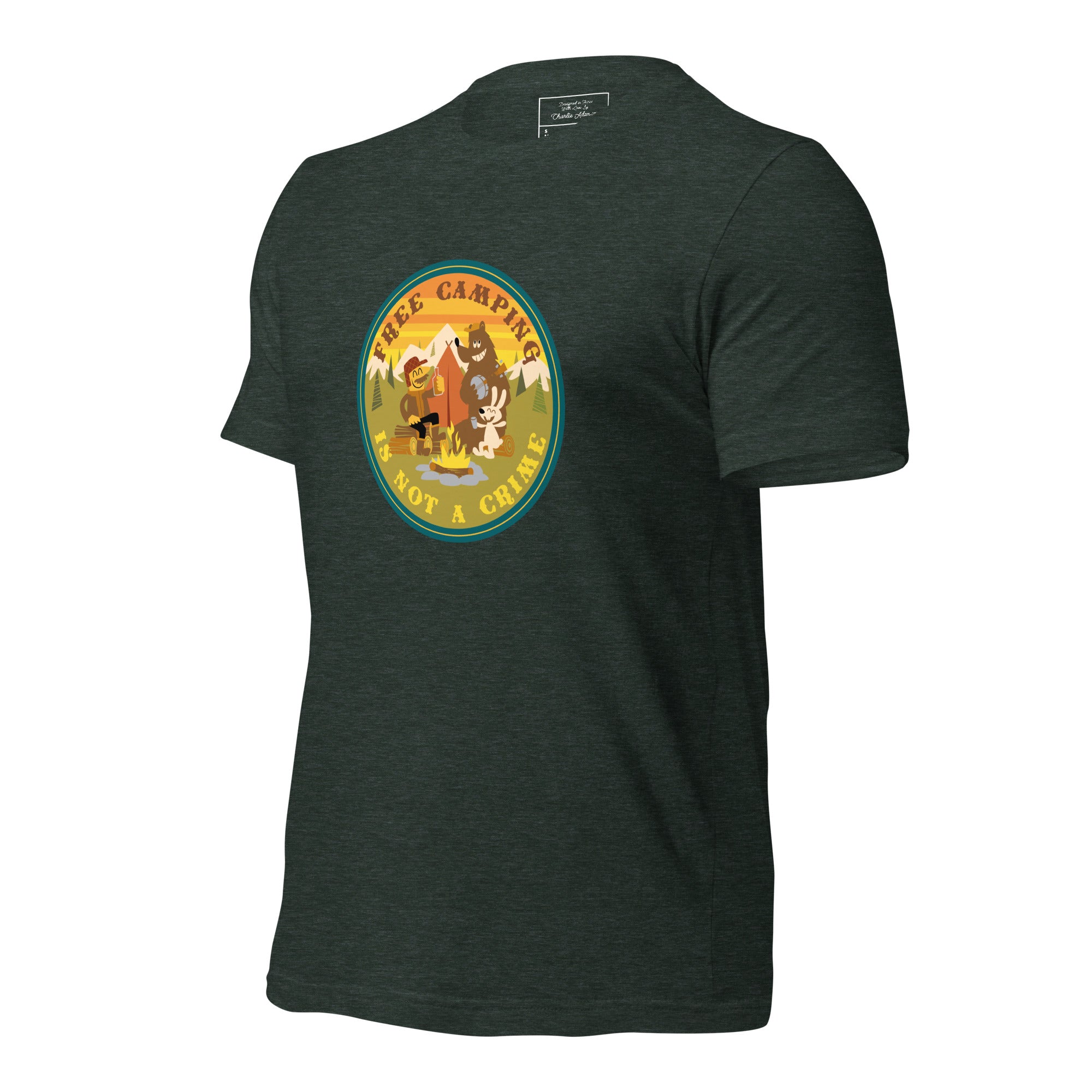 Unisex t-shirt Free Camping is not a crime on dark heather colors