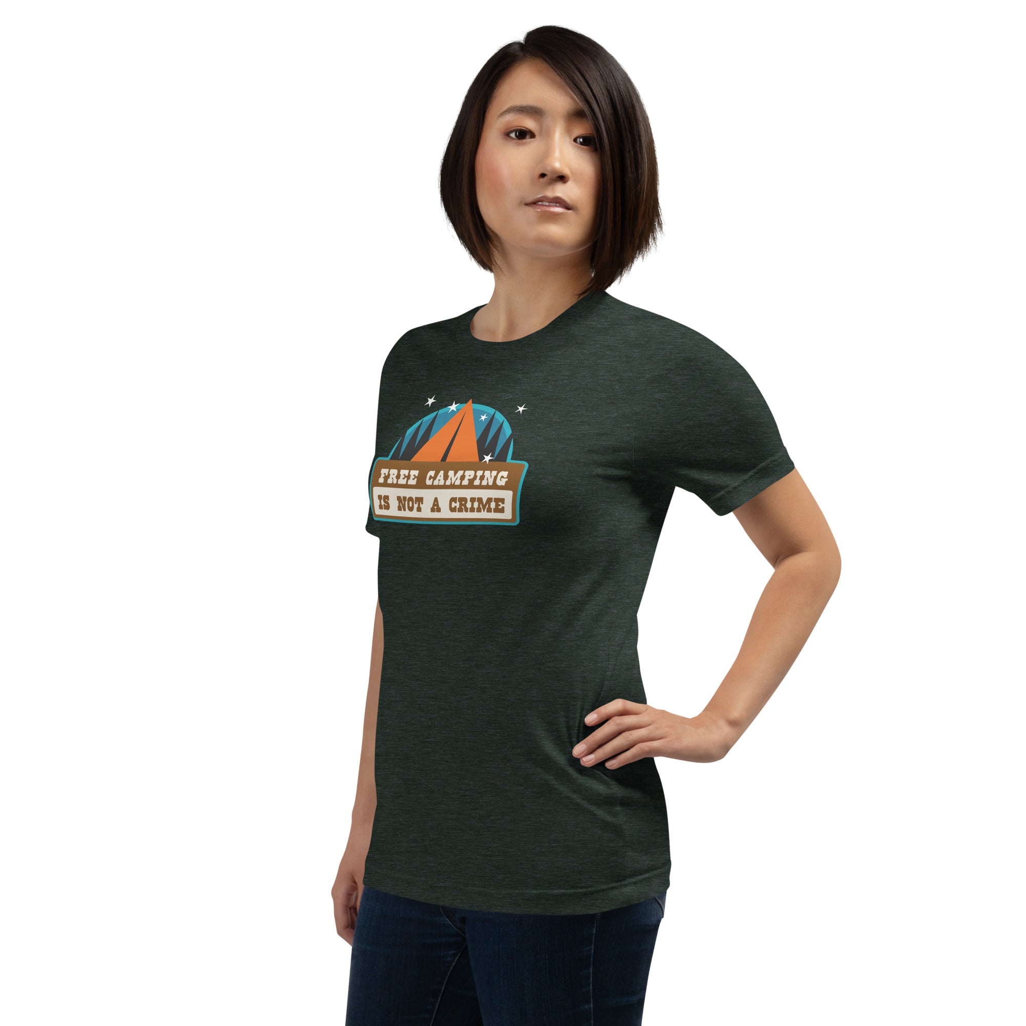 Unisex t-shirt Free camping is not a crime on dark heather colors