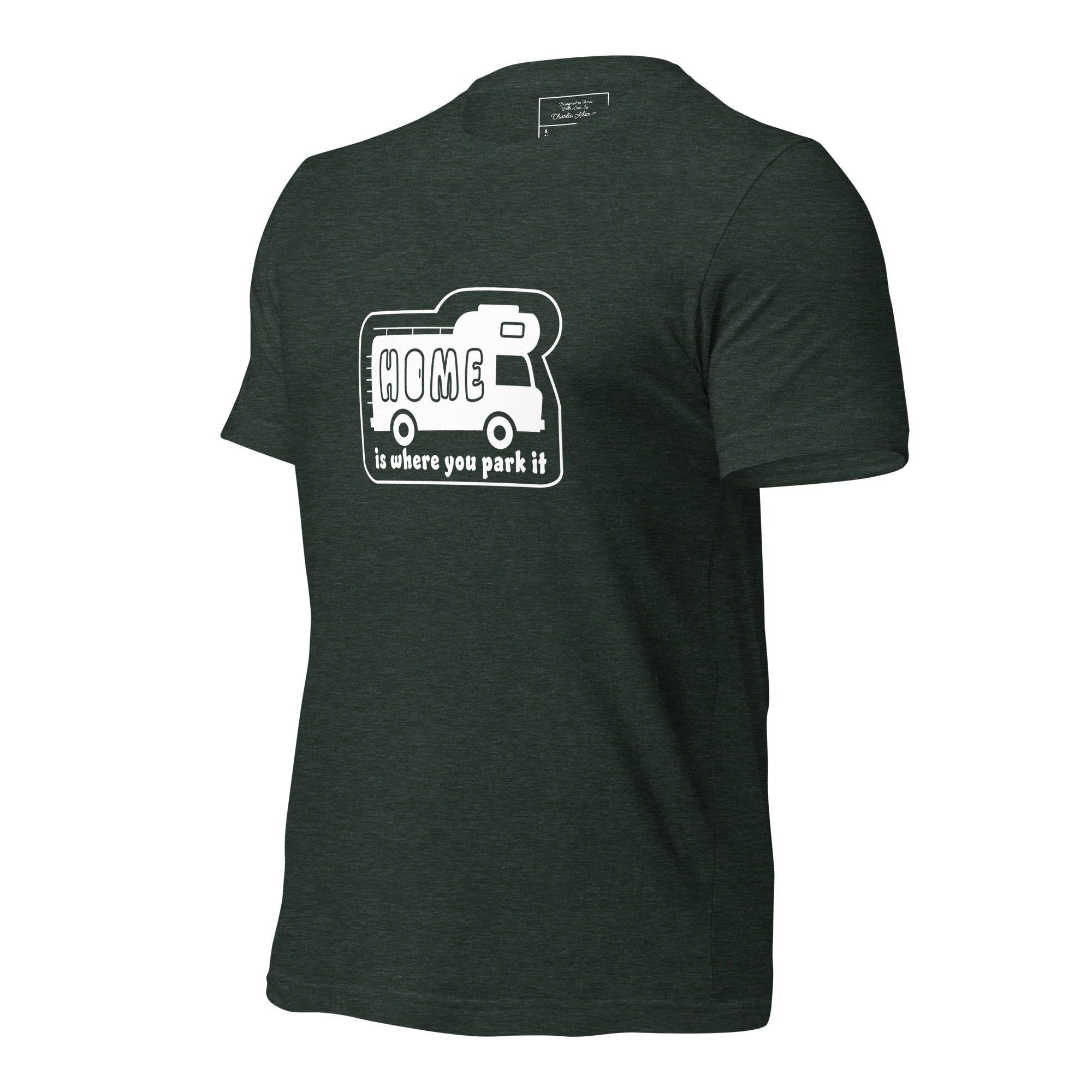 Unisex cotton t-shirt Bold Camper Van on dark heather colors