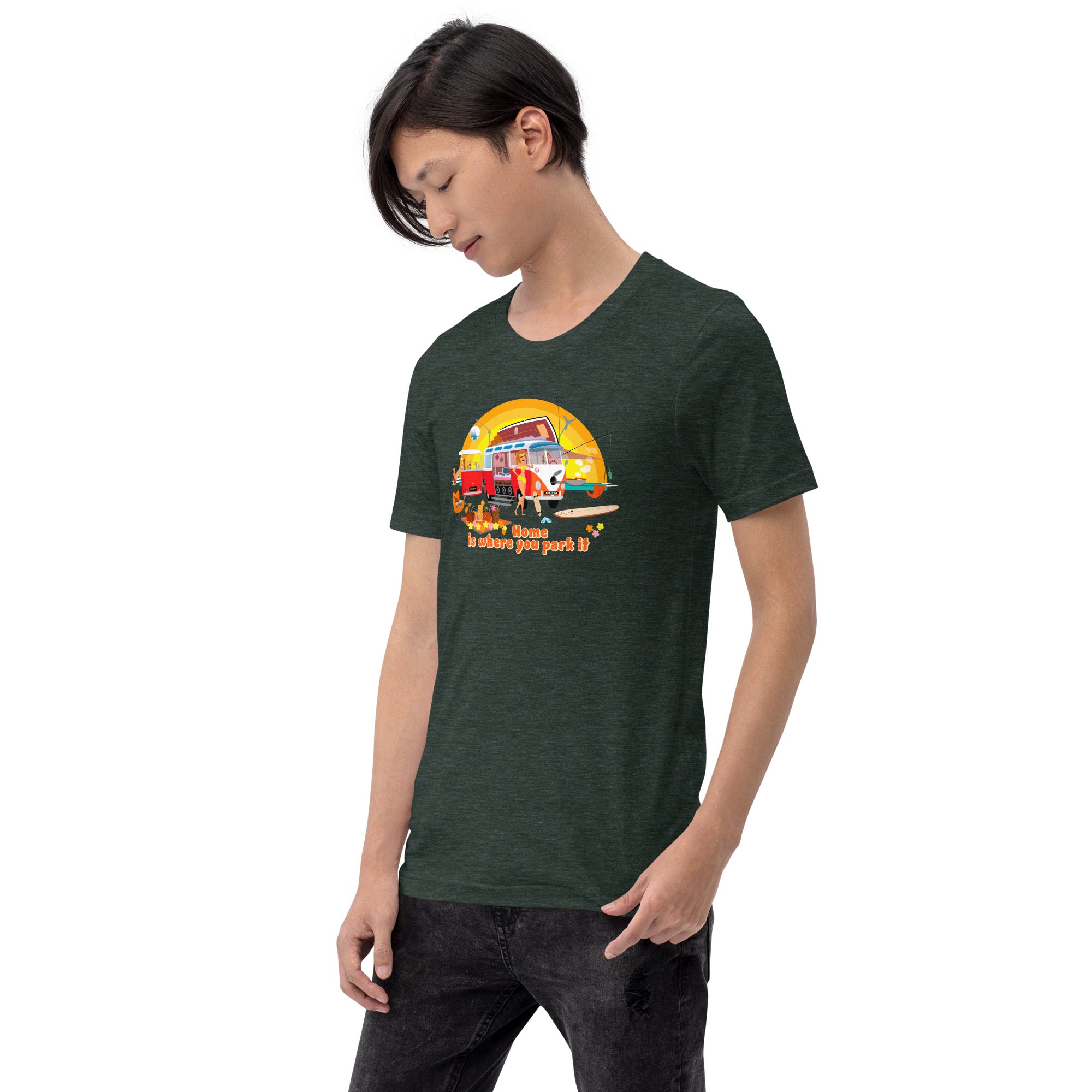 Unisex cotton t-shirt Ultra Combi on dark heather colors