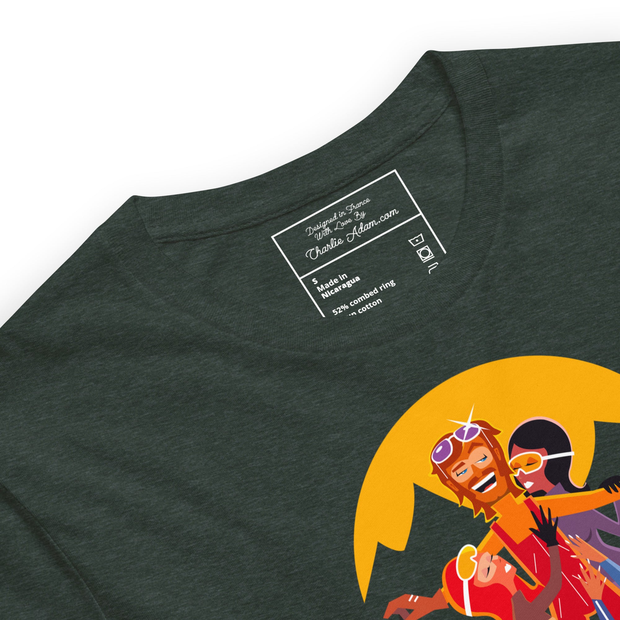 Unisex t-shirt Love instructor First lesson free on dark heather colors