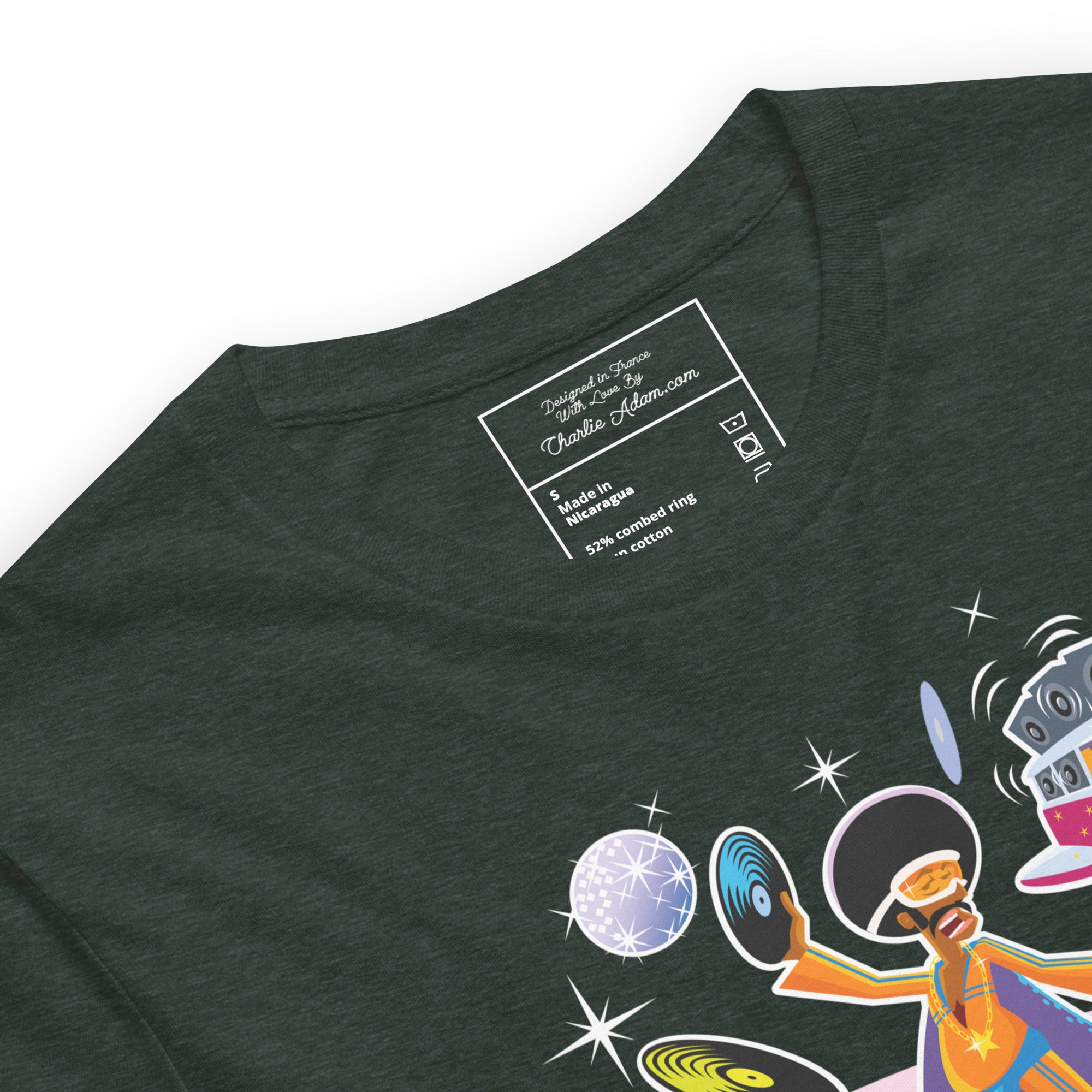Unisex t-shirt Superboogieman saves the Party on dark heather colors