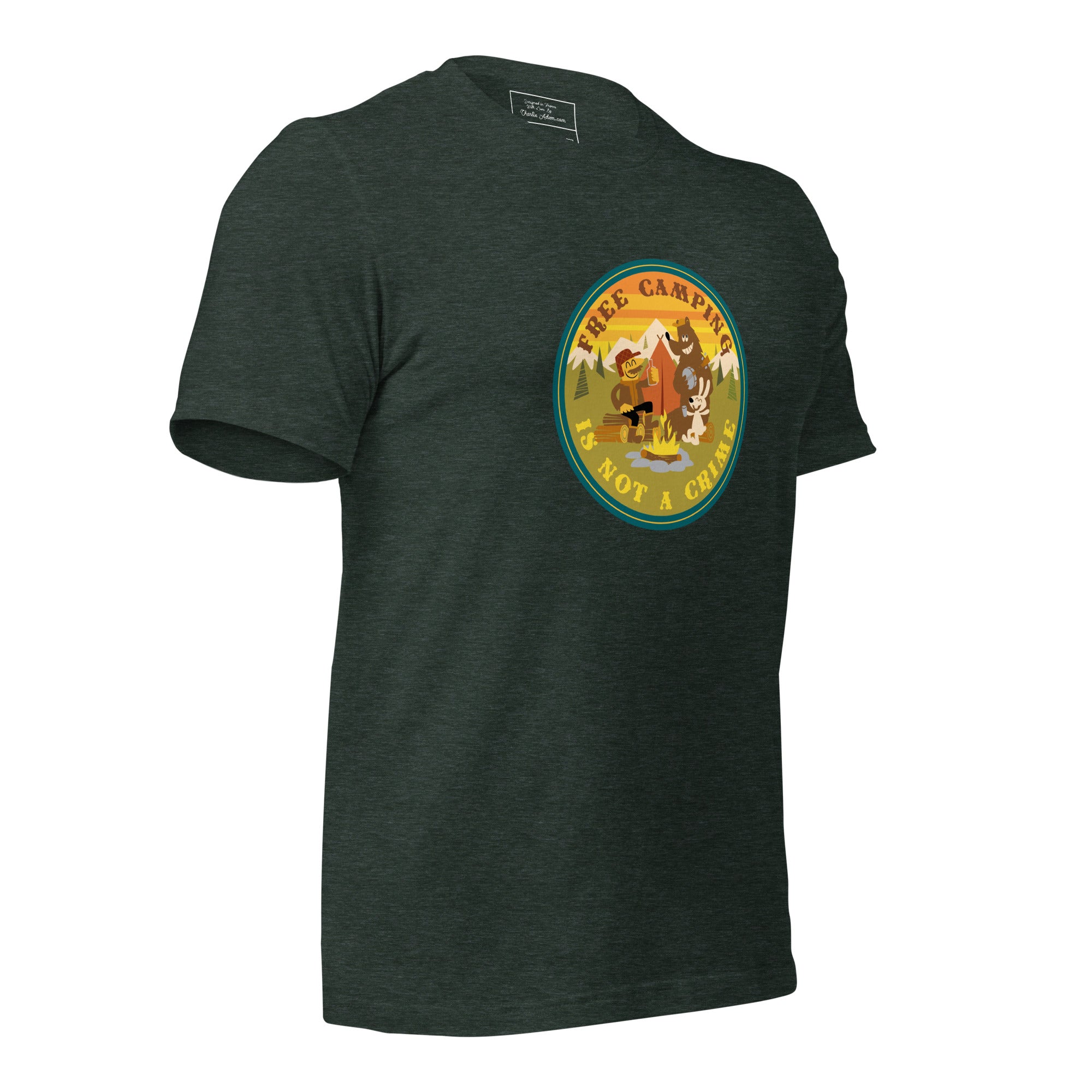 Unisex t-shirt Free Camping is not a crime on dark heather colors
