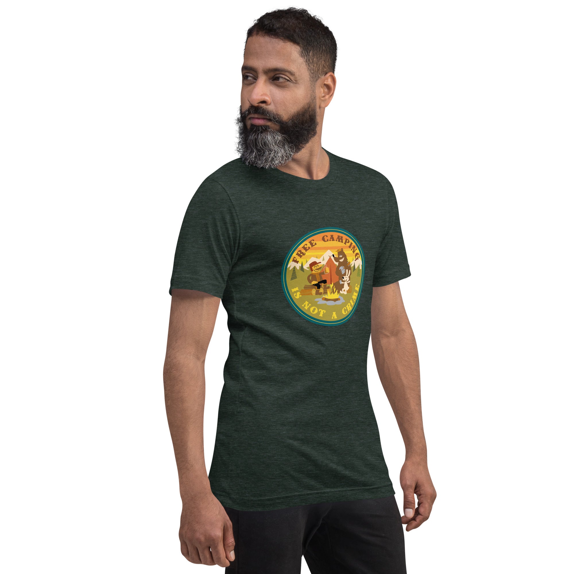 Unisex t-shirt Free Camping is not a crime on dark heather colors