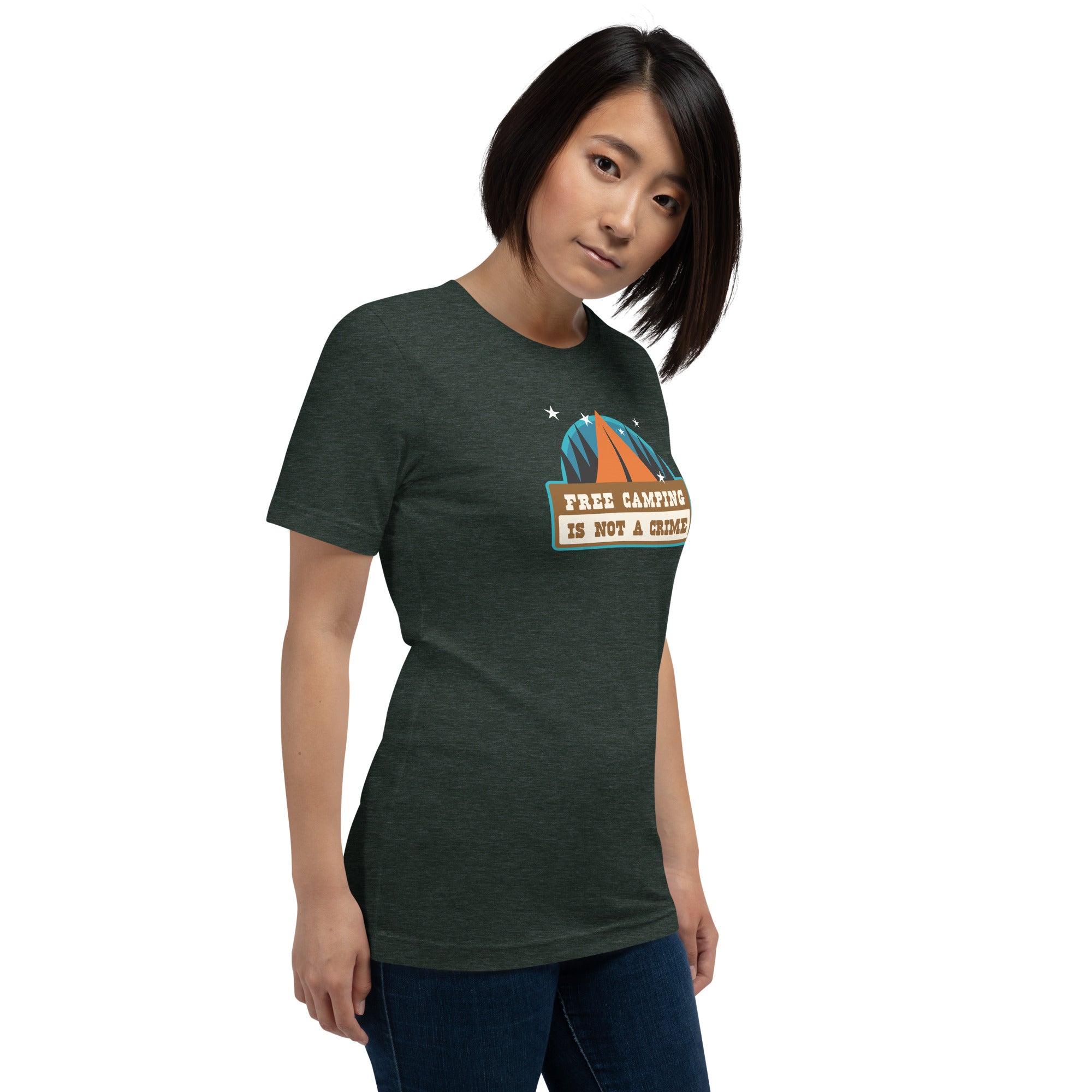 Unisex t-shirt Free camping is not a crime on dark heather colors