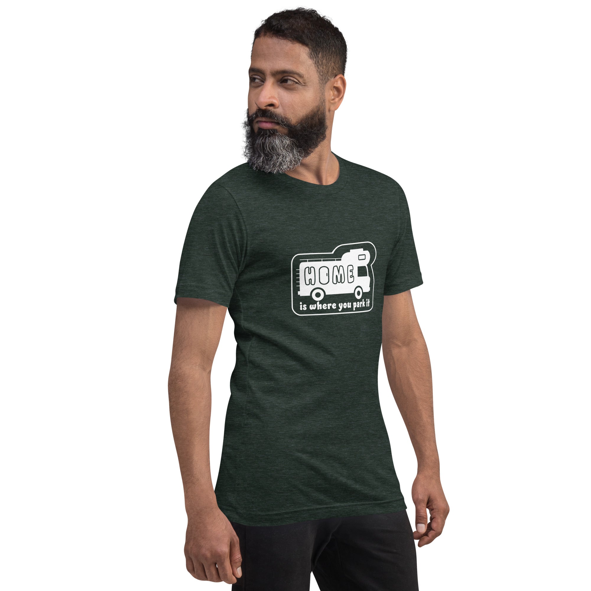 Unisex cotton t-shirt Bold Camper Van on dark heather colors