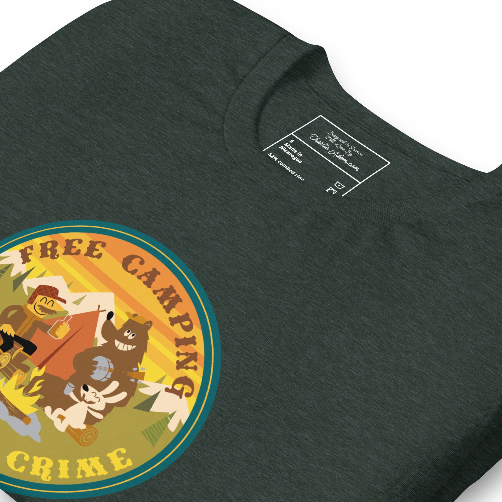 Unisex t-shirt Free Camping is not a crime on dark heather colors
