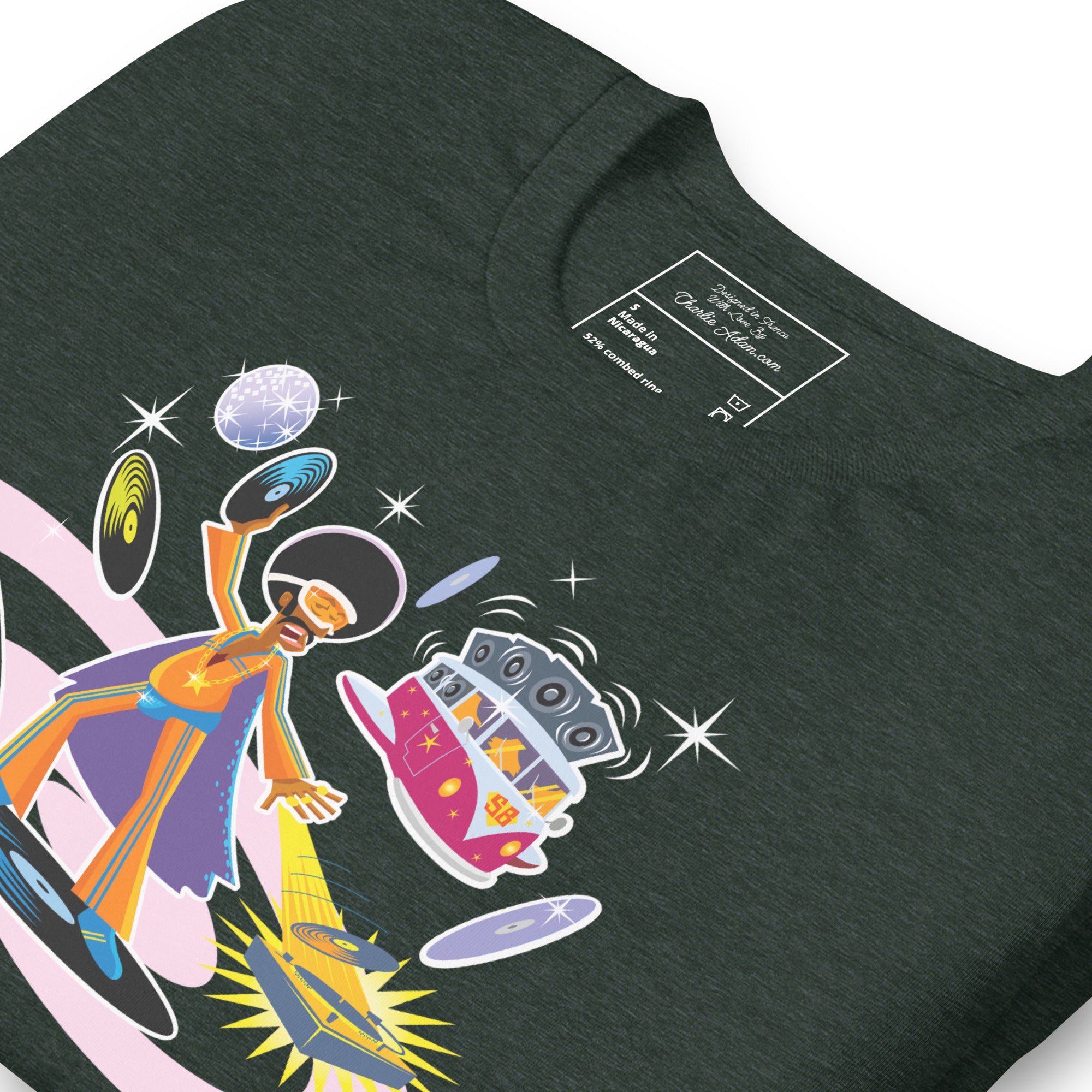 Unisex t-shirt Superboogieman saves the Party on dark heather colors