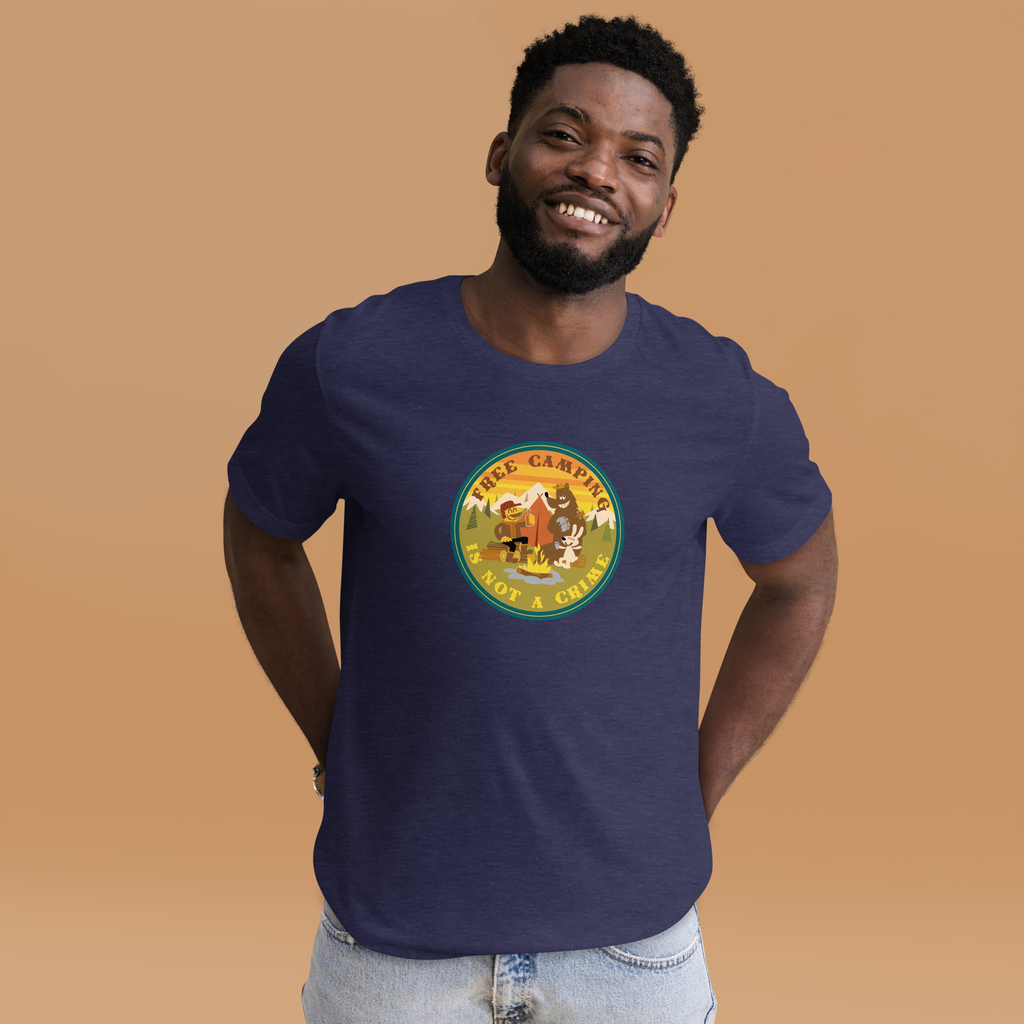 Unisex t-shirt Free Camping is not a crime on dark heather colors