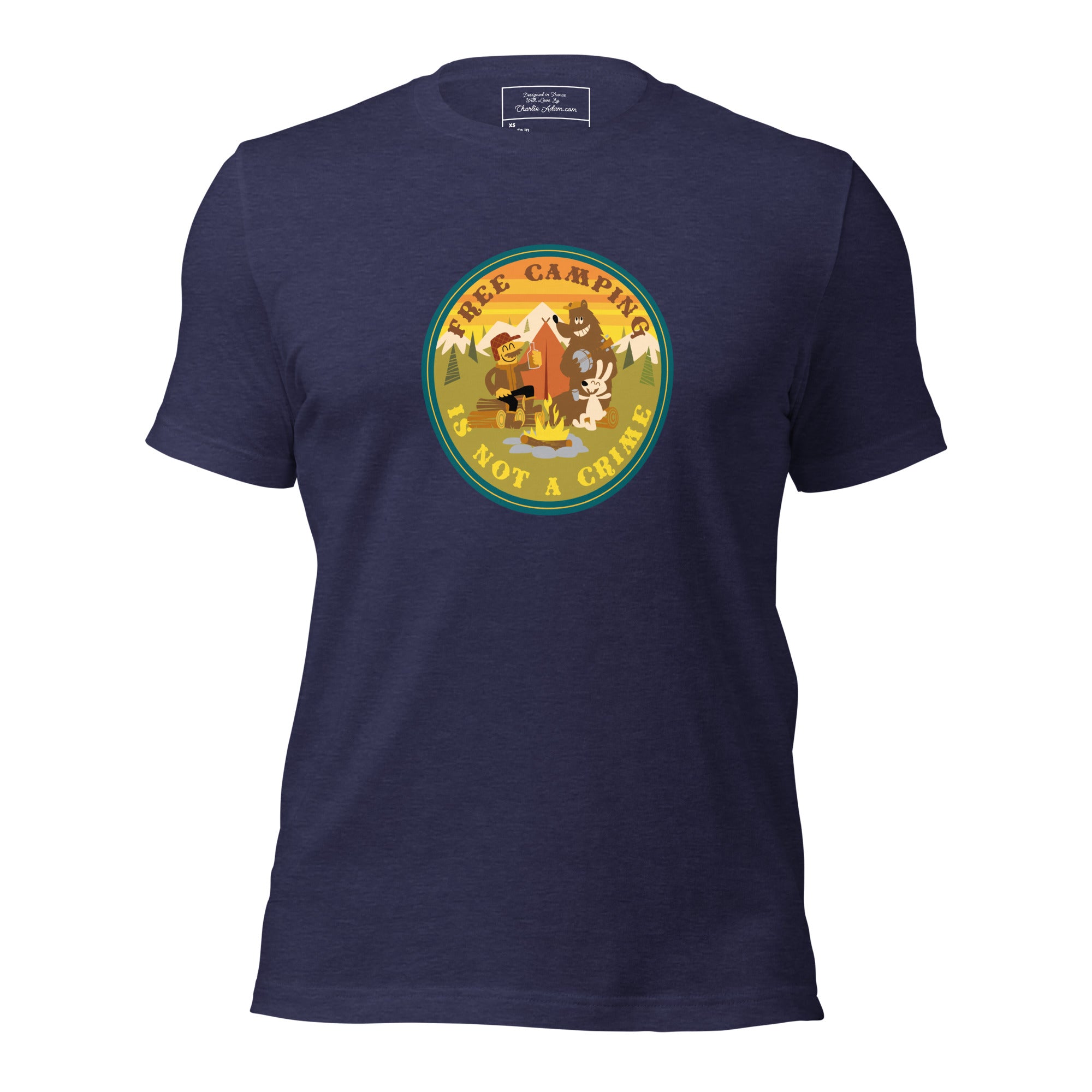 Unisex t-shirt Free Camping is not a crime on dark heather colors