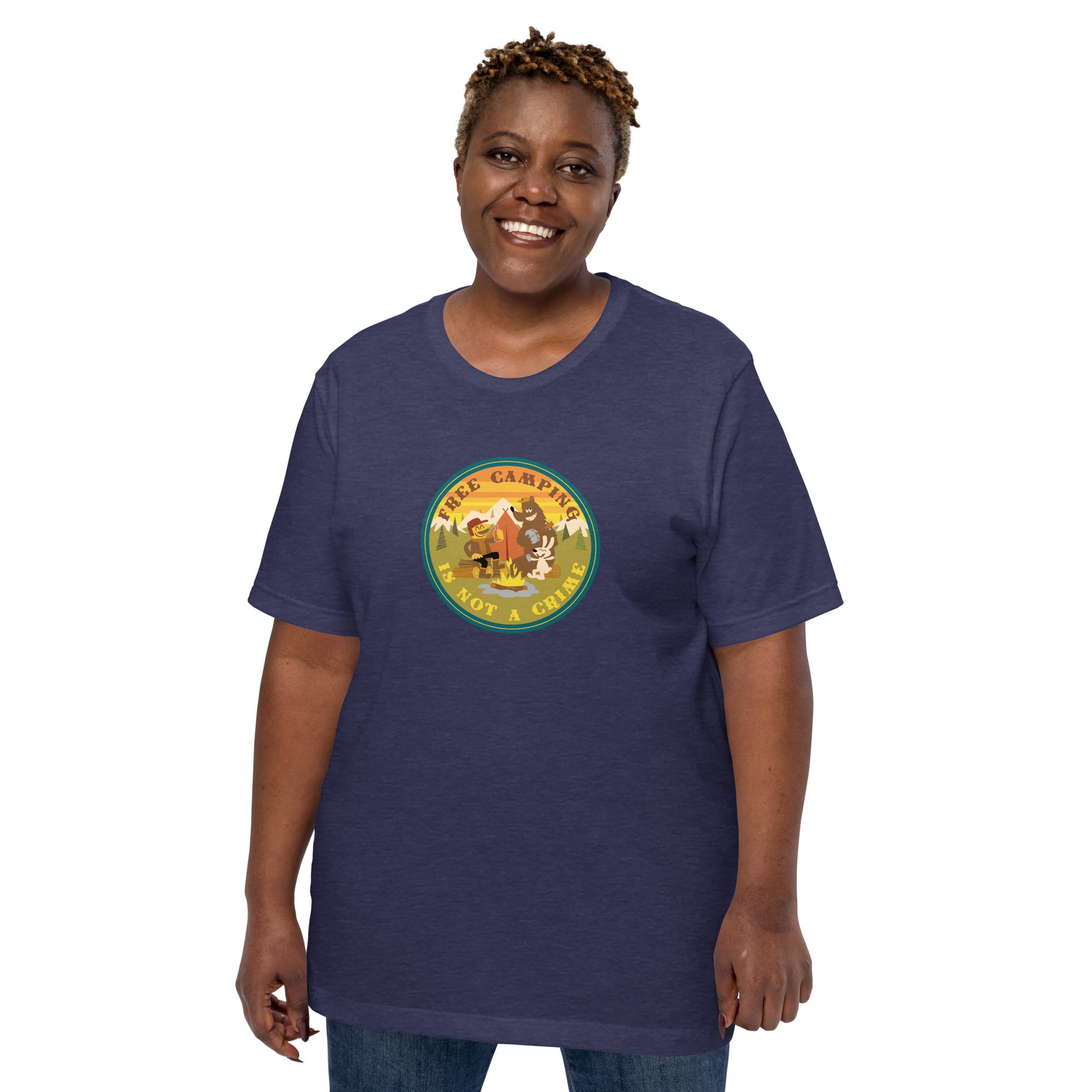 Unisex t-shirt Free Camping is not a crime on dark heather colors