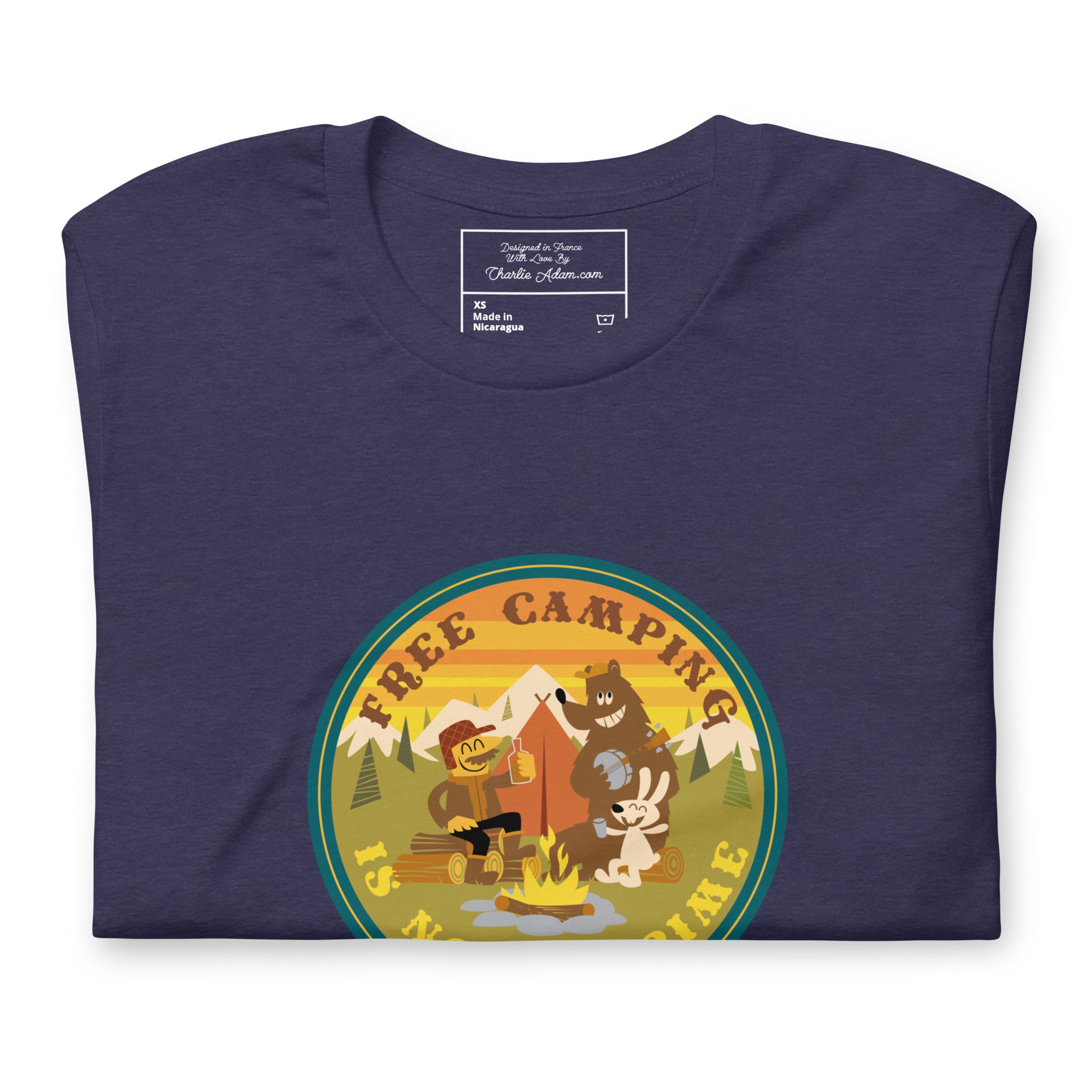 Unisex t-shirt Free Camping is not a crime on dark heather colors