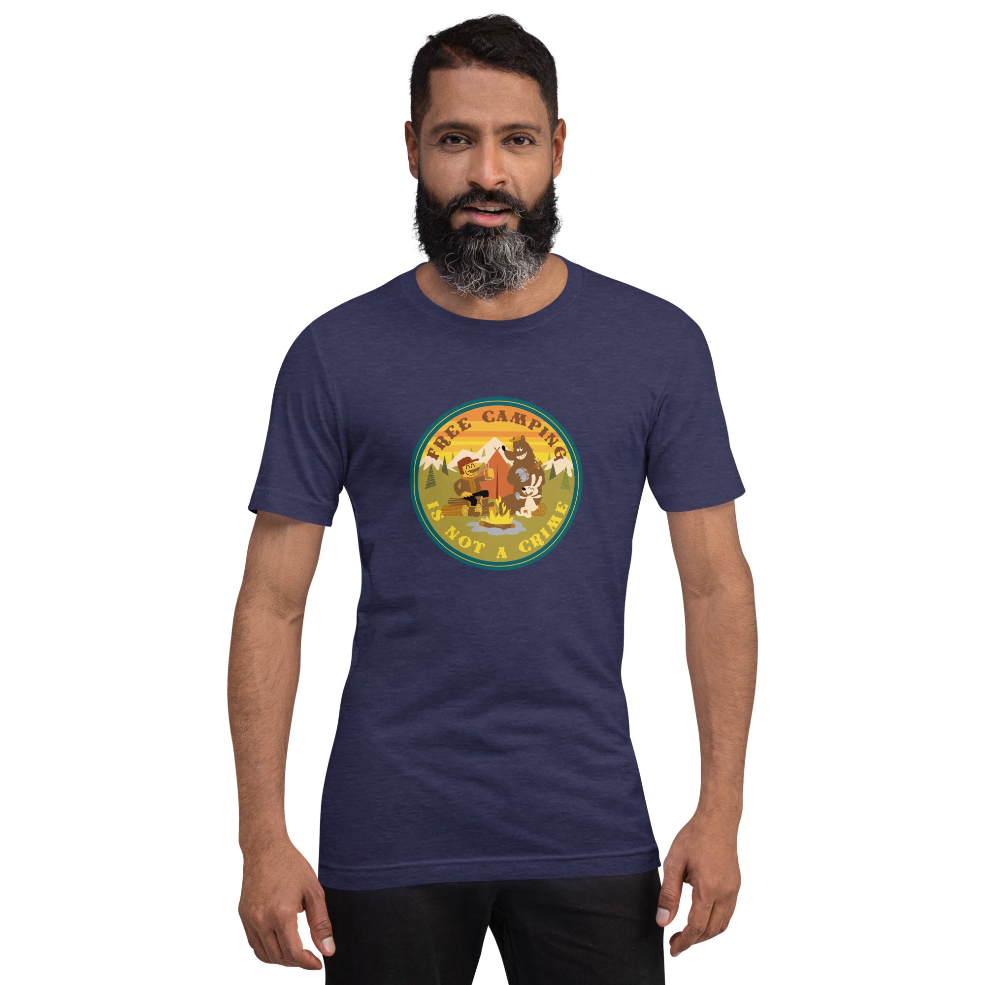 Unisex t-shirt Free Camping is not a crime on dark heather colors