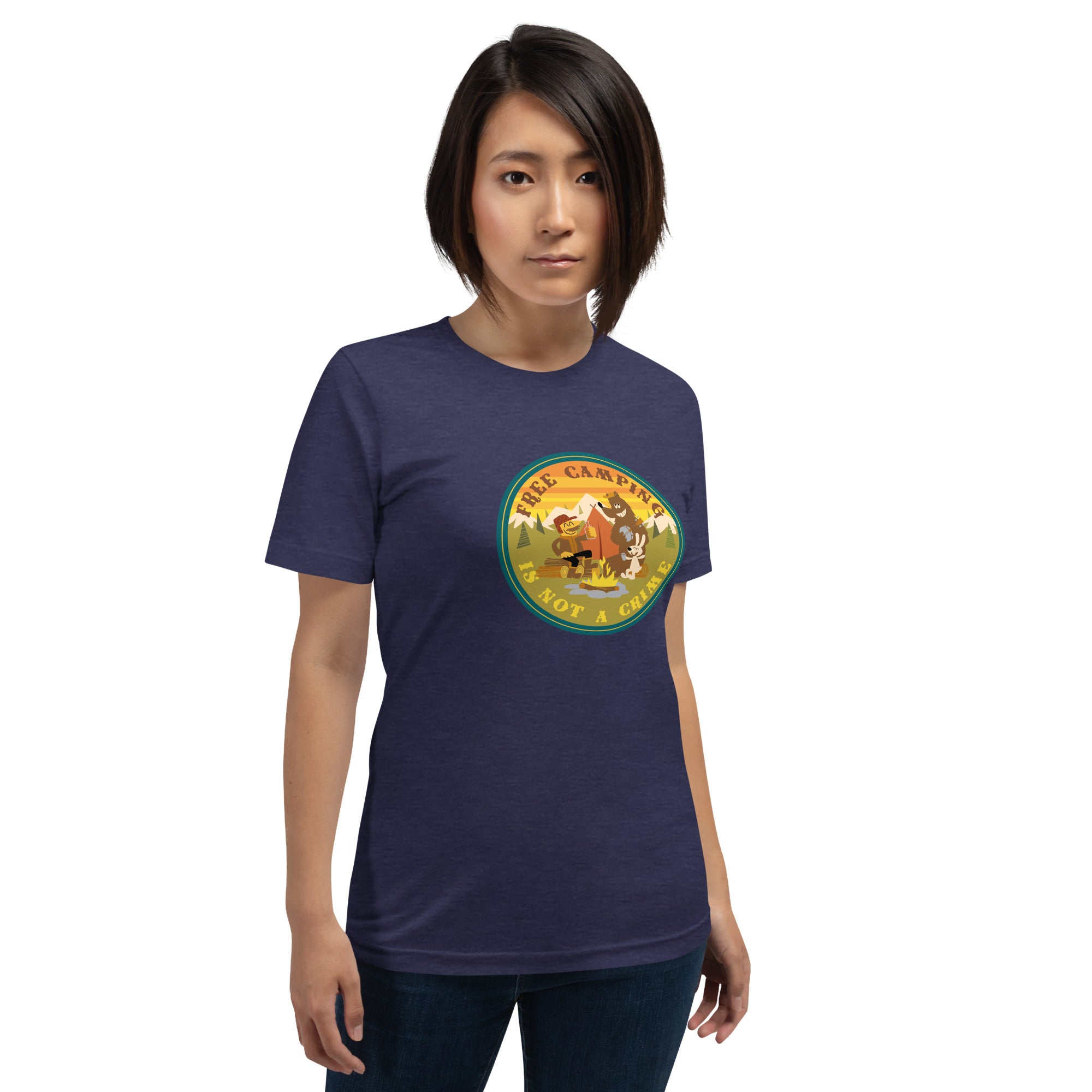 Unisex t-shirt Free Camping is not a crime on dark heather colors