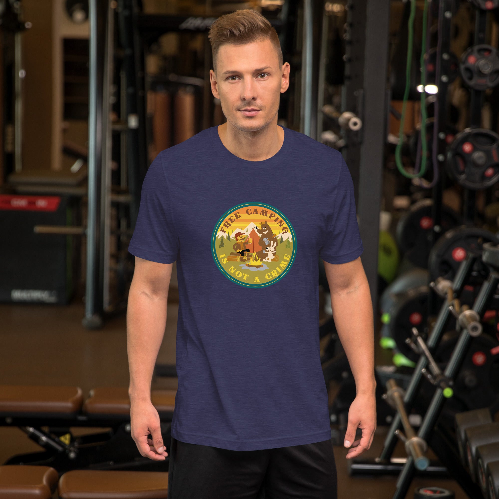 Unisex t-shirt Free Camping is not a crime on dark heather colors