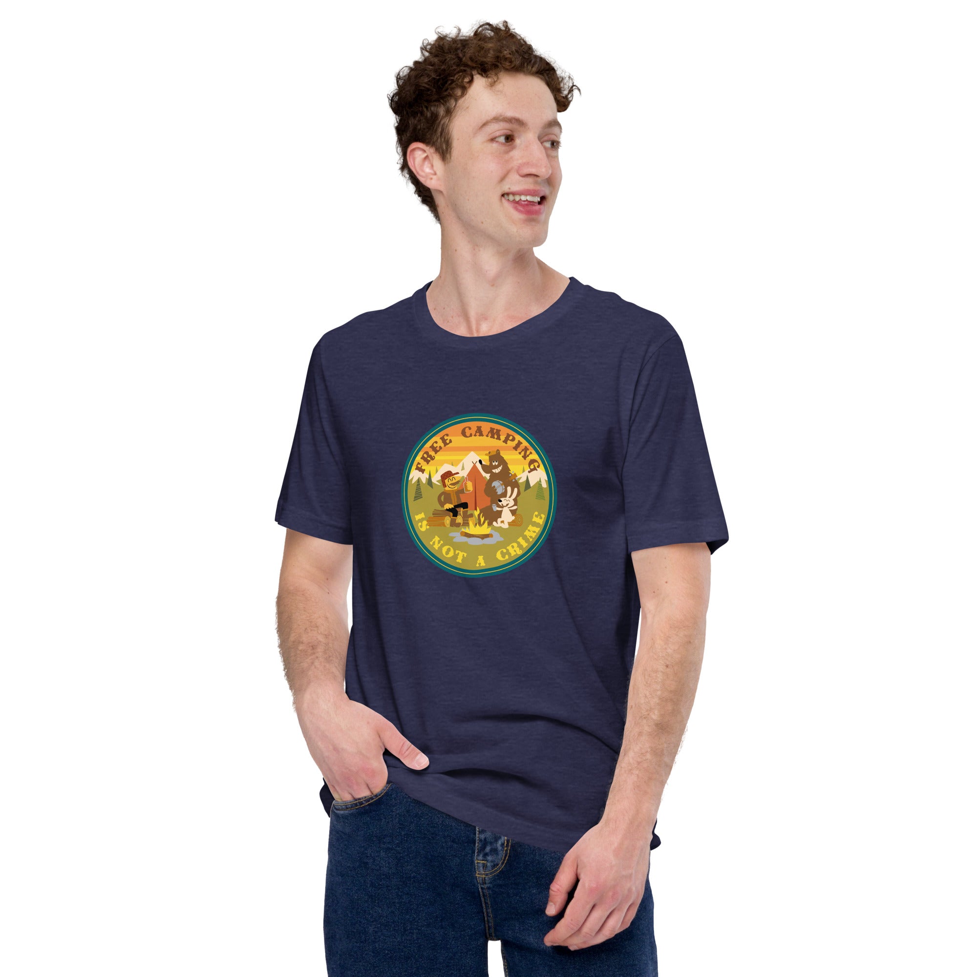 Unisex t-shirt Free Camping is not a crime on dark heather colors