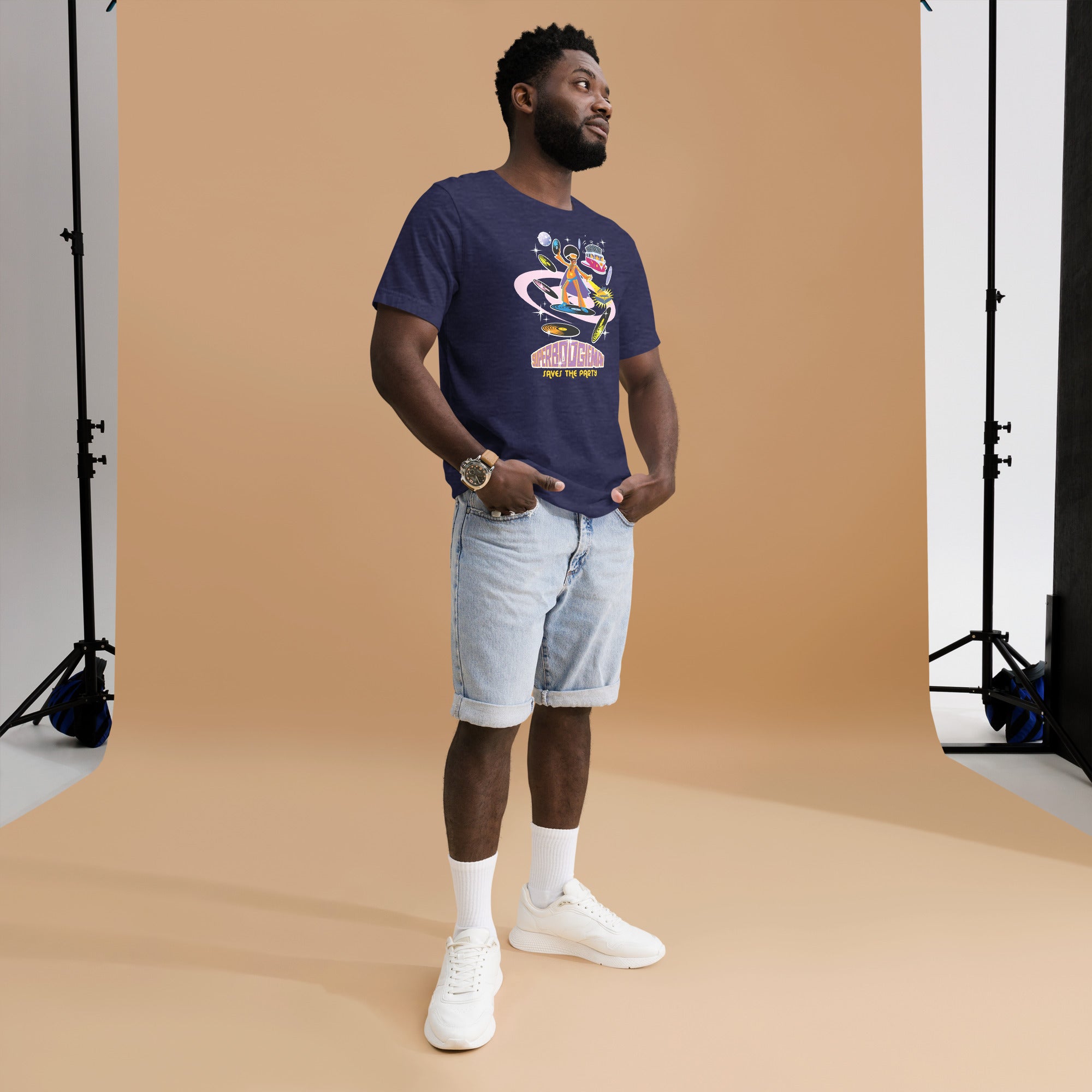 Unisex t-shirt Superboogieman saves the Party on dark heather colors