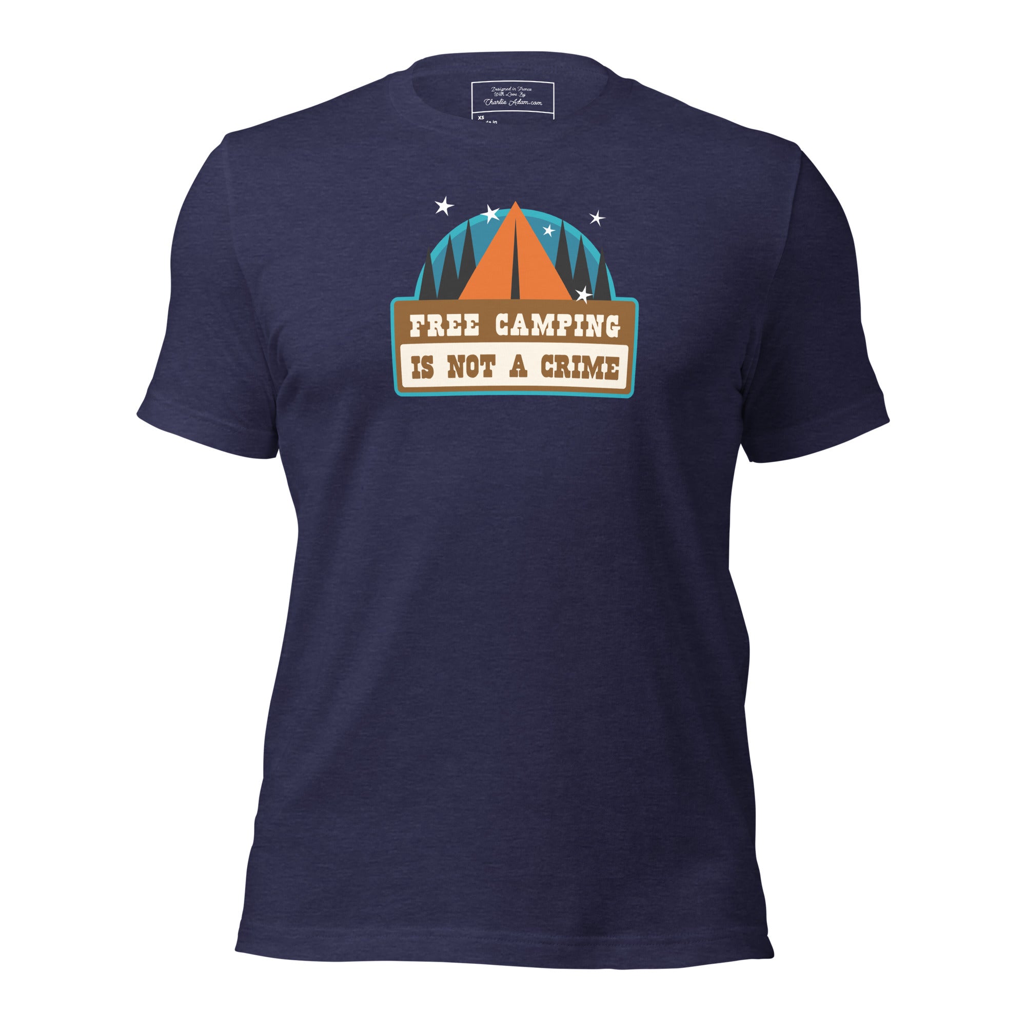 Unisex t-shirt Free camping is not a crime on dark heather colors