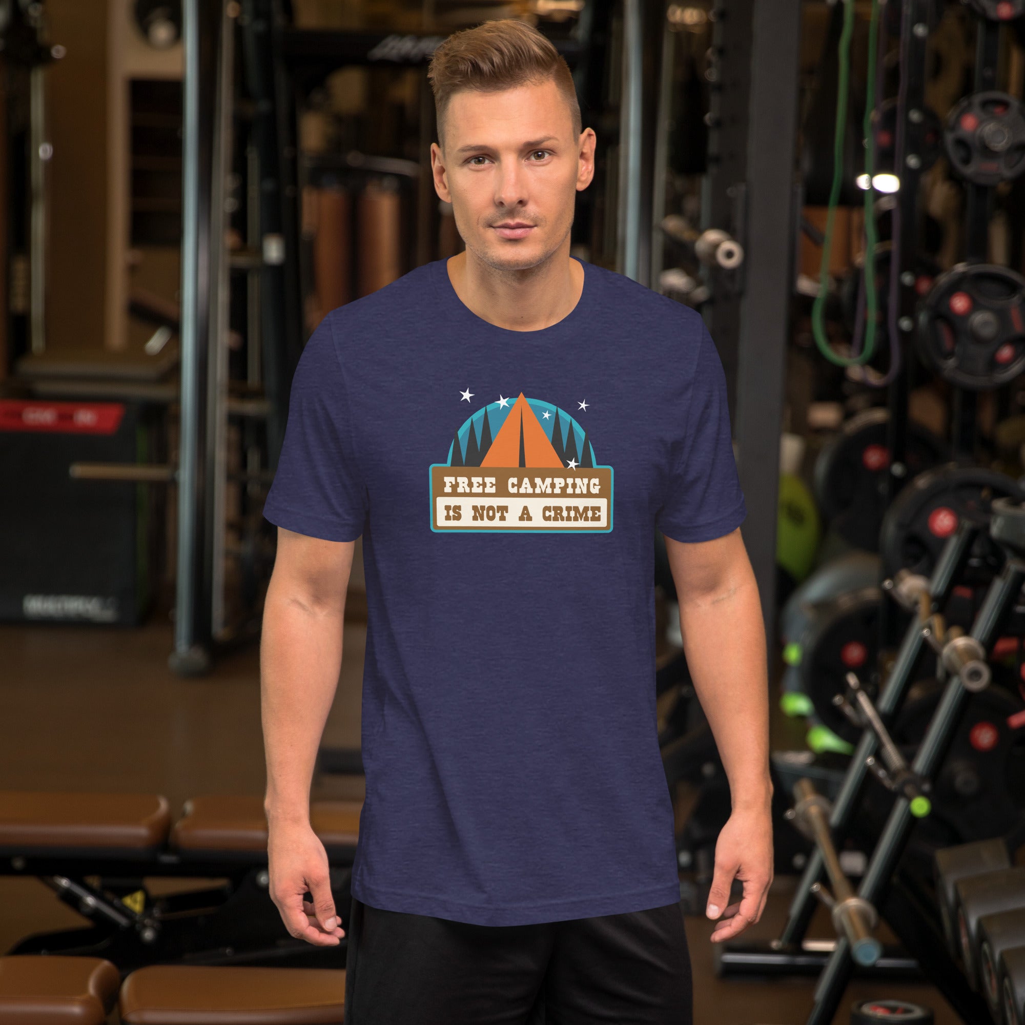 Unisex t-shirt Free camping is not a crime on dark heather colors