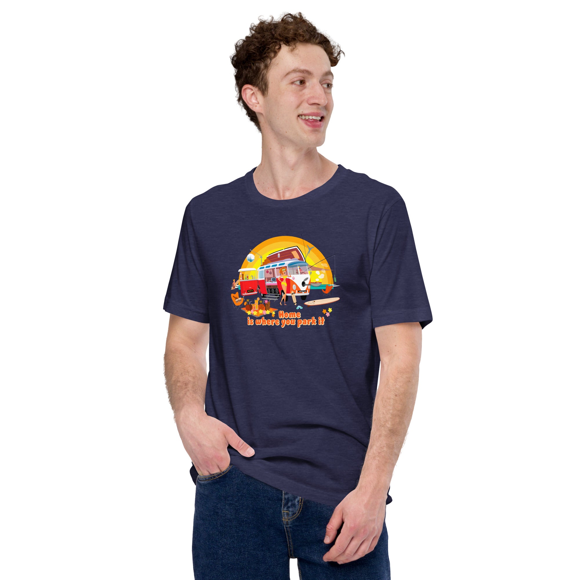 Unisex cotton t-shirt Ultra Combi on dark heather colors