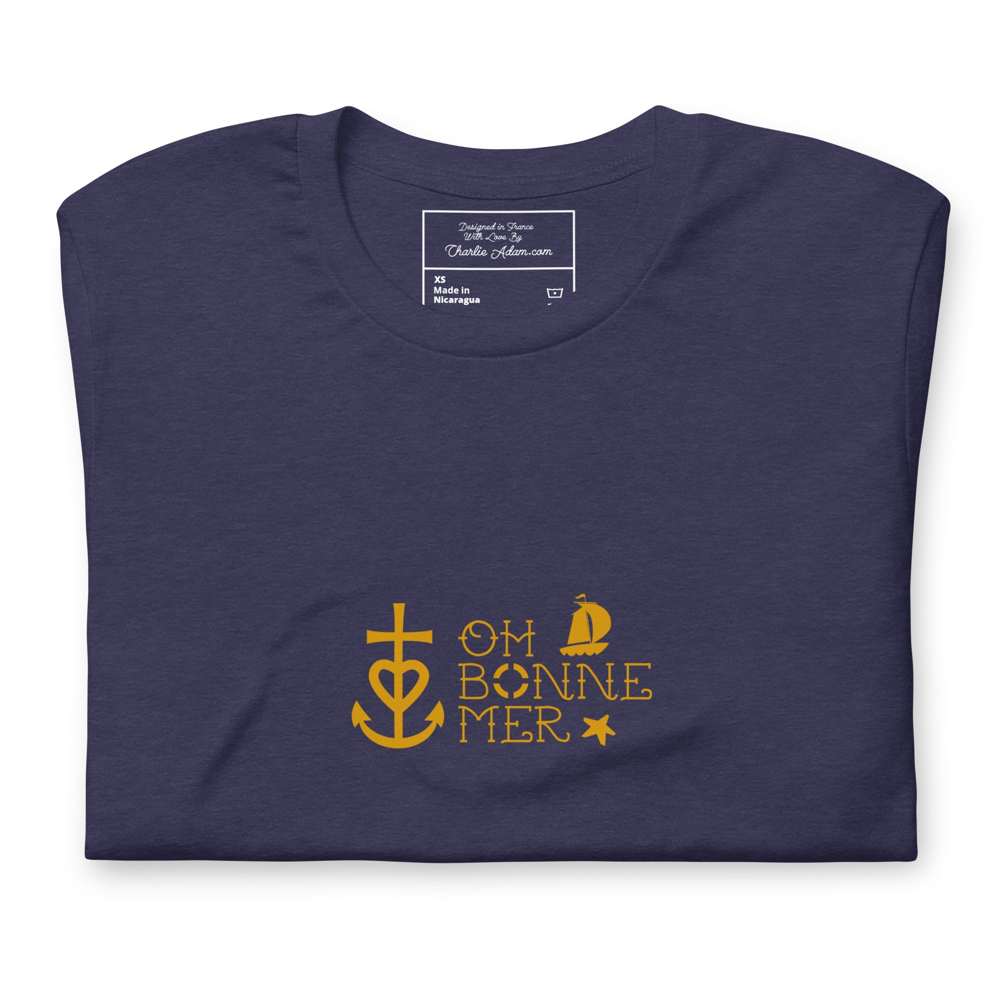 Unisex cotton t-shirt Oh Bonne Mer 2 on dark heather colors