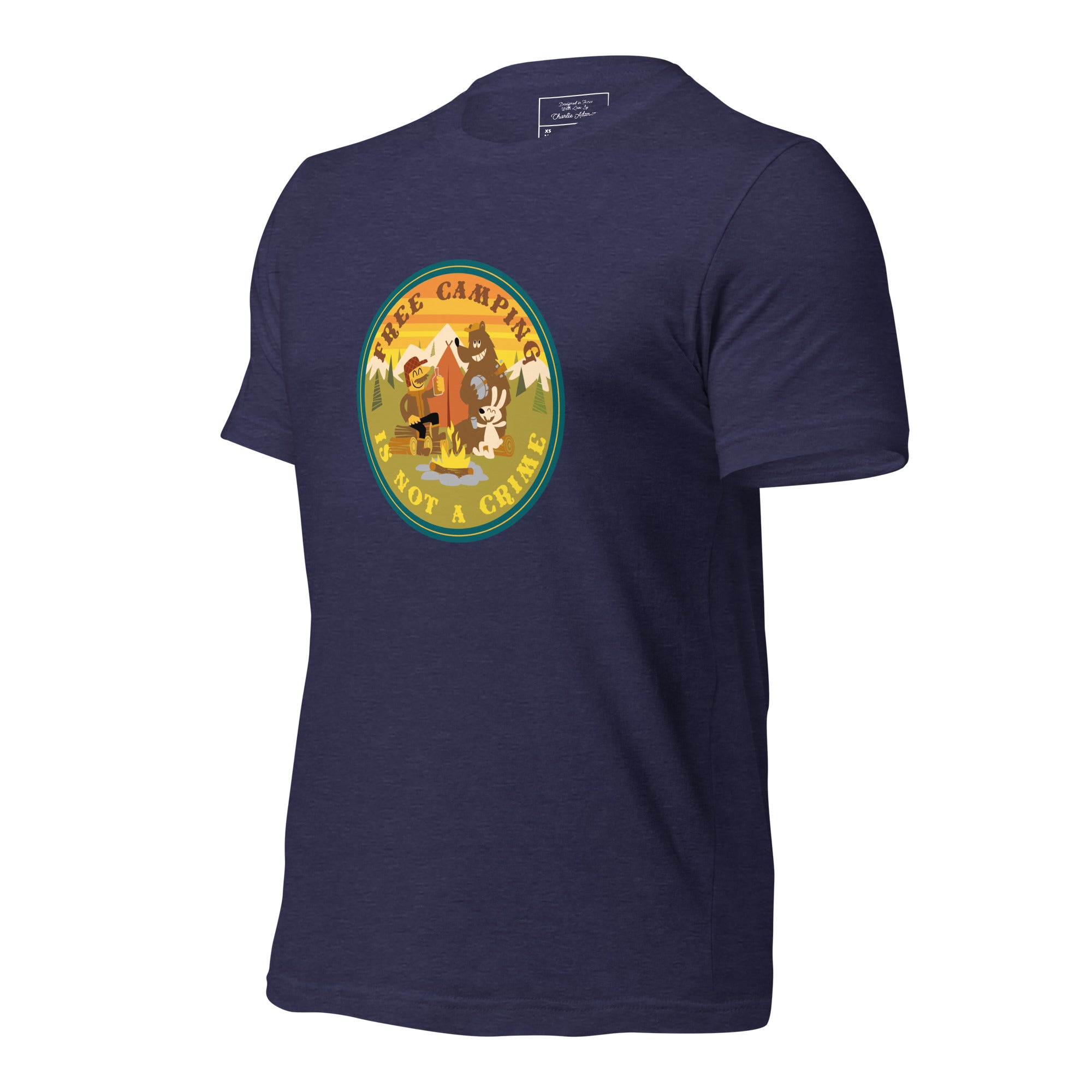 Unisex t-shirt Free Camping is not a crime on dark heather colors
