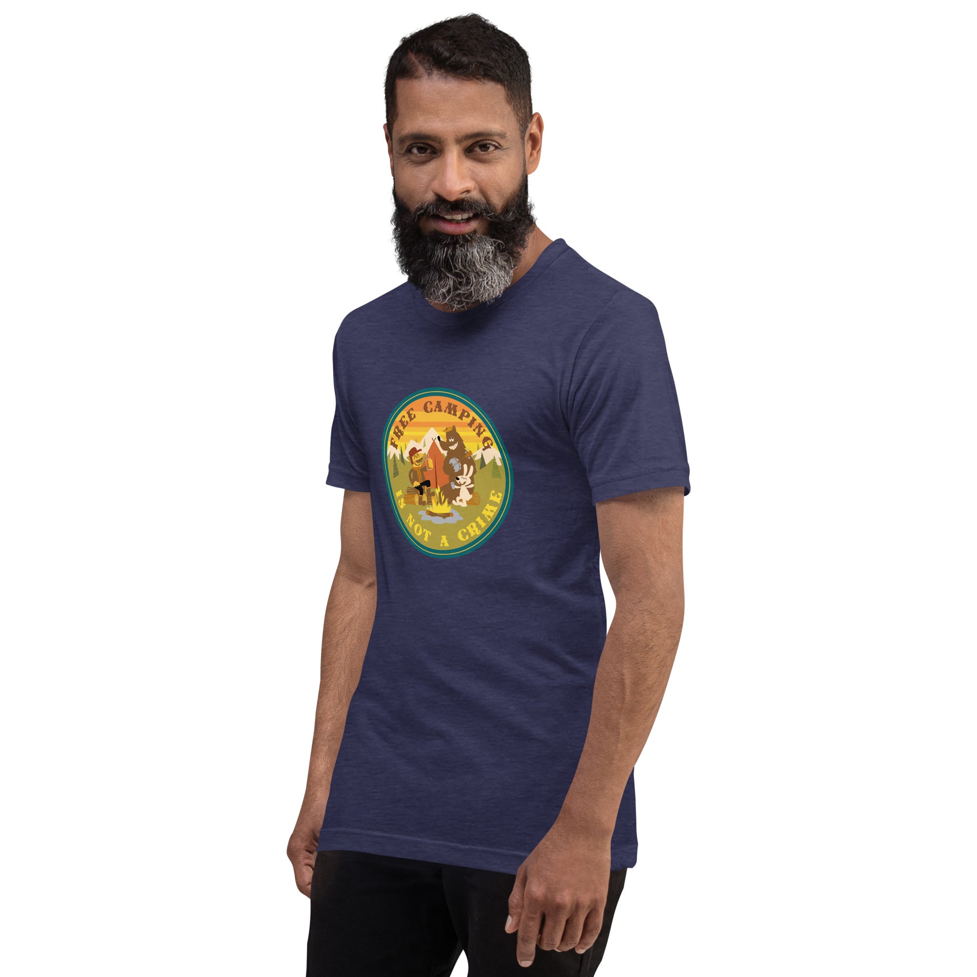 Unisex t-shirt Free Camping is not a crime on dark heather colors