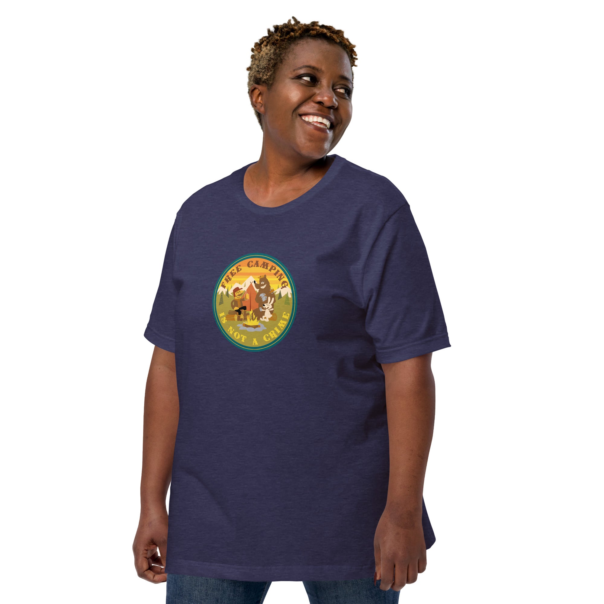 Unisex t-shirt Free Camping is not a crime on dark heather colors