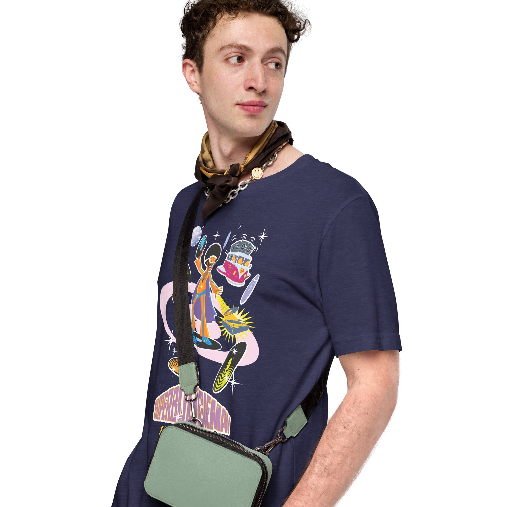Unisex t-shirt Superboogieman saves the Party on dark heather colors