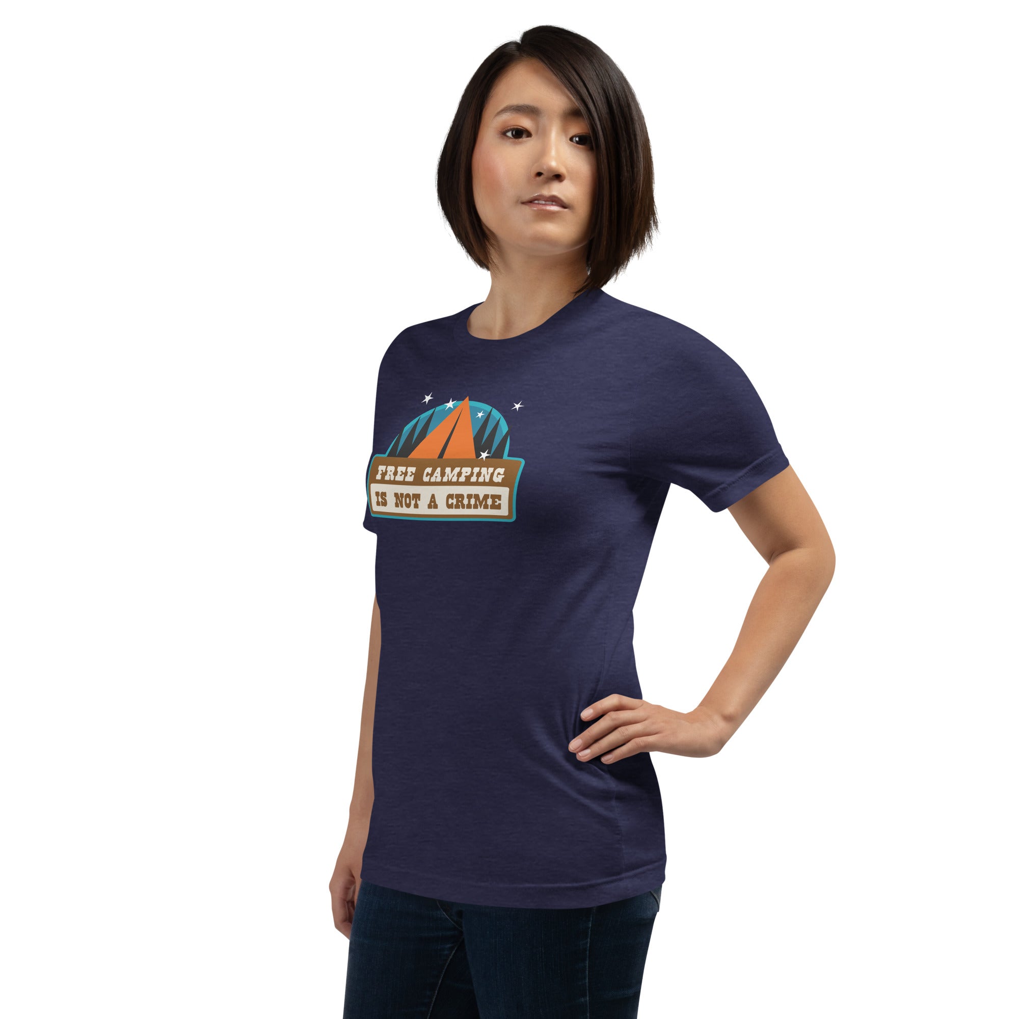 Unisex t-shirt Free camping is not a crime on dark heather colors