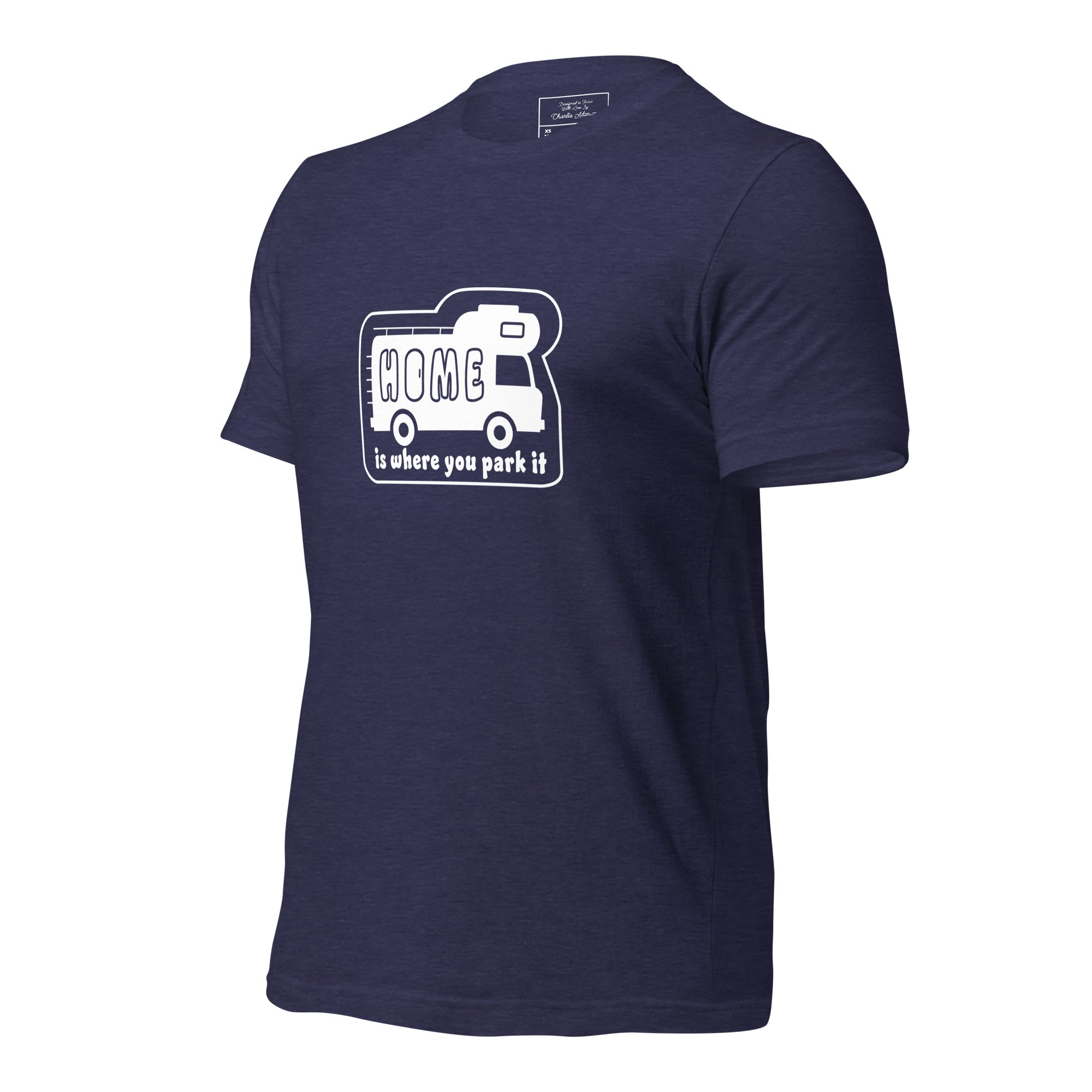 Unisex cotton t-shirt Bold Camper Van on dark heather colors