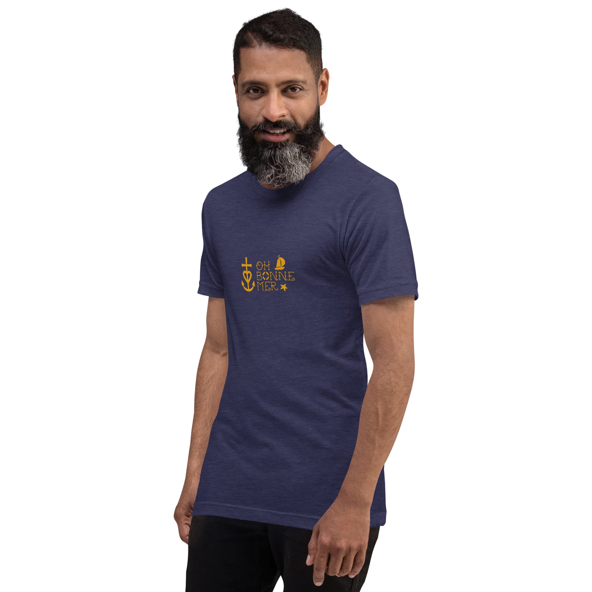 Unisex cotton t-shirt Oh Bonne Mer 2 on dark heather colors