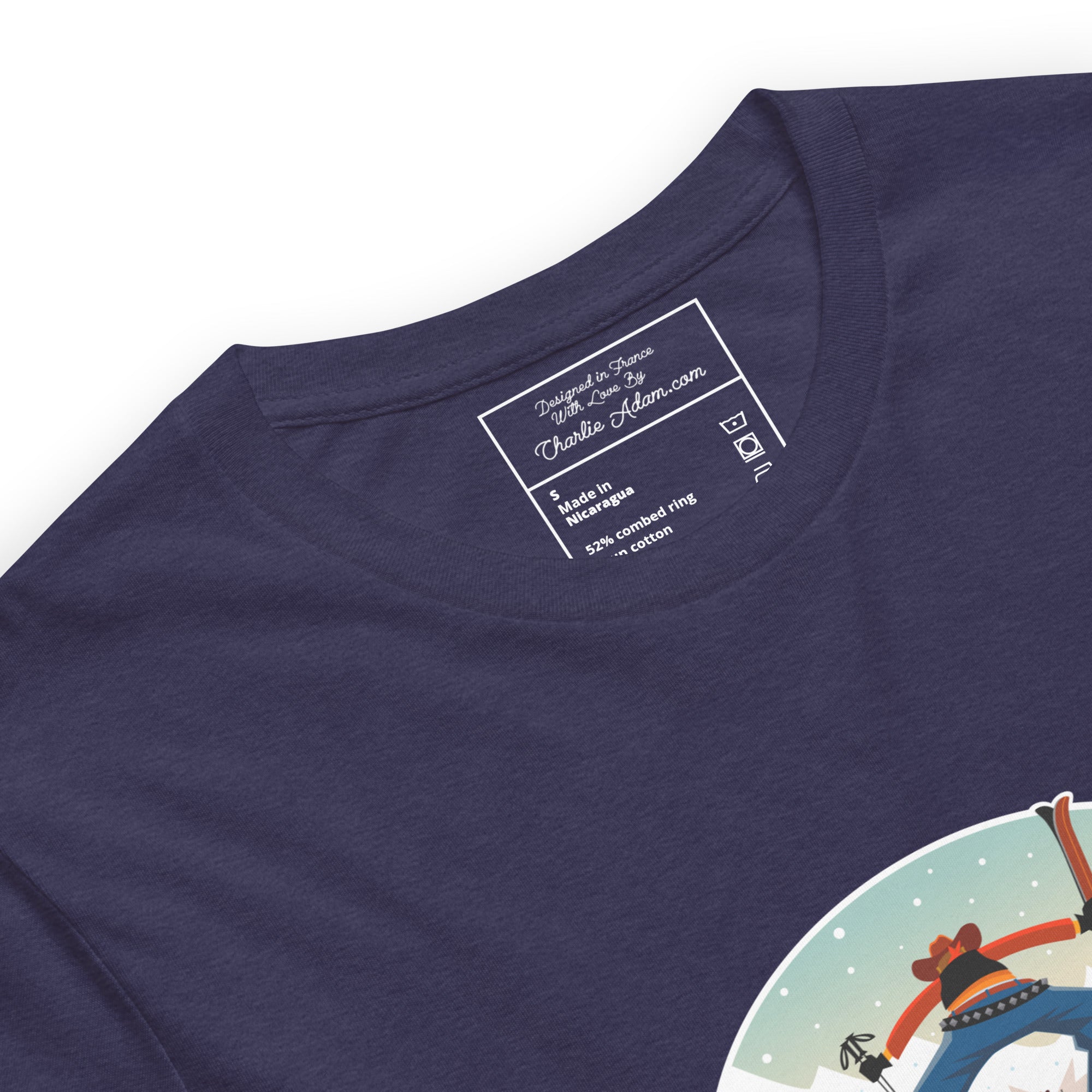 T-shirt en coton unisexe Ski Fight at OK Corral sur couleurs chinées foncées