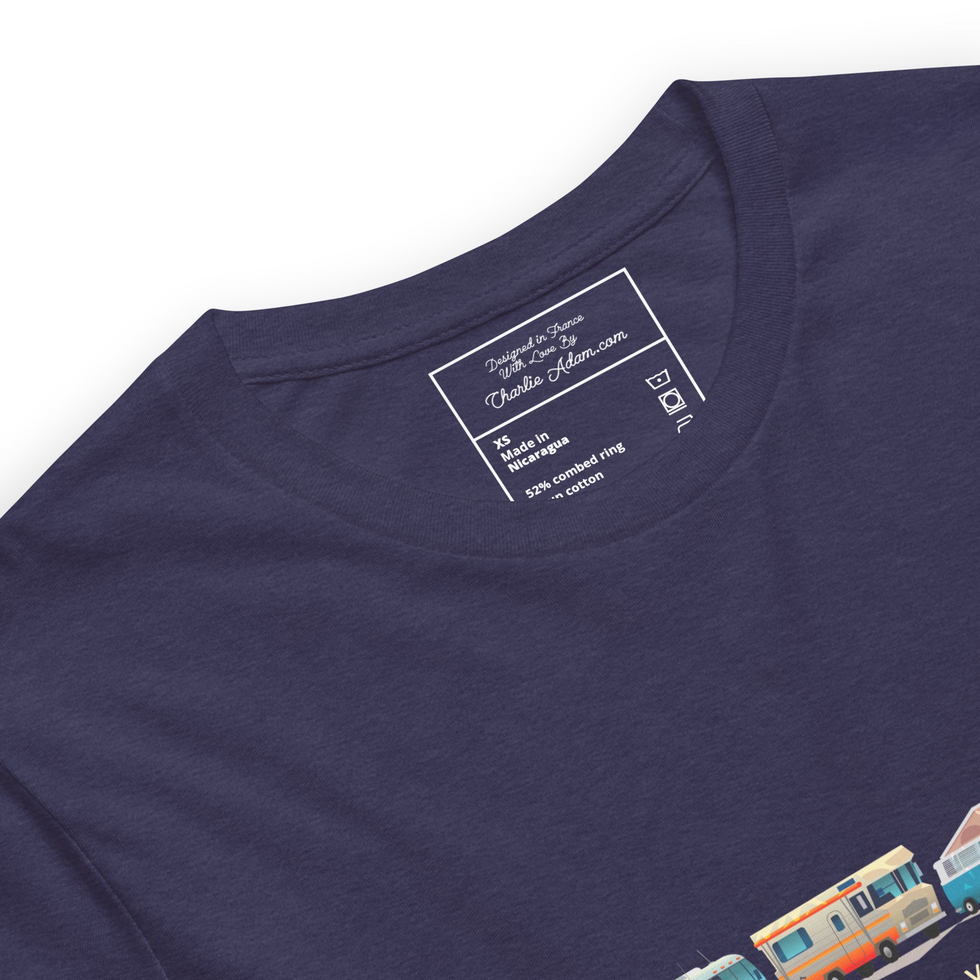 T-shirt en coton unisexe Vintage Campers: Home is where you park it sur couleurs chinées foncées