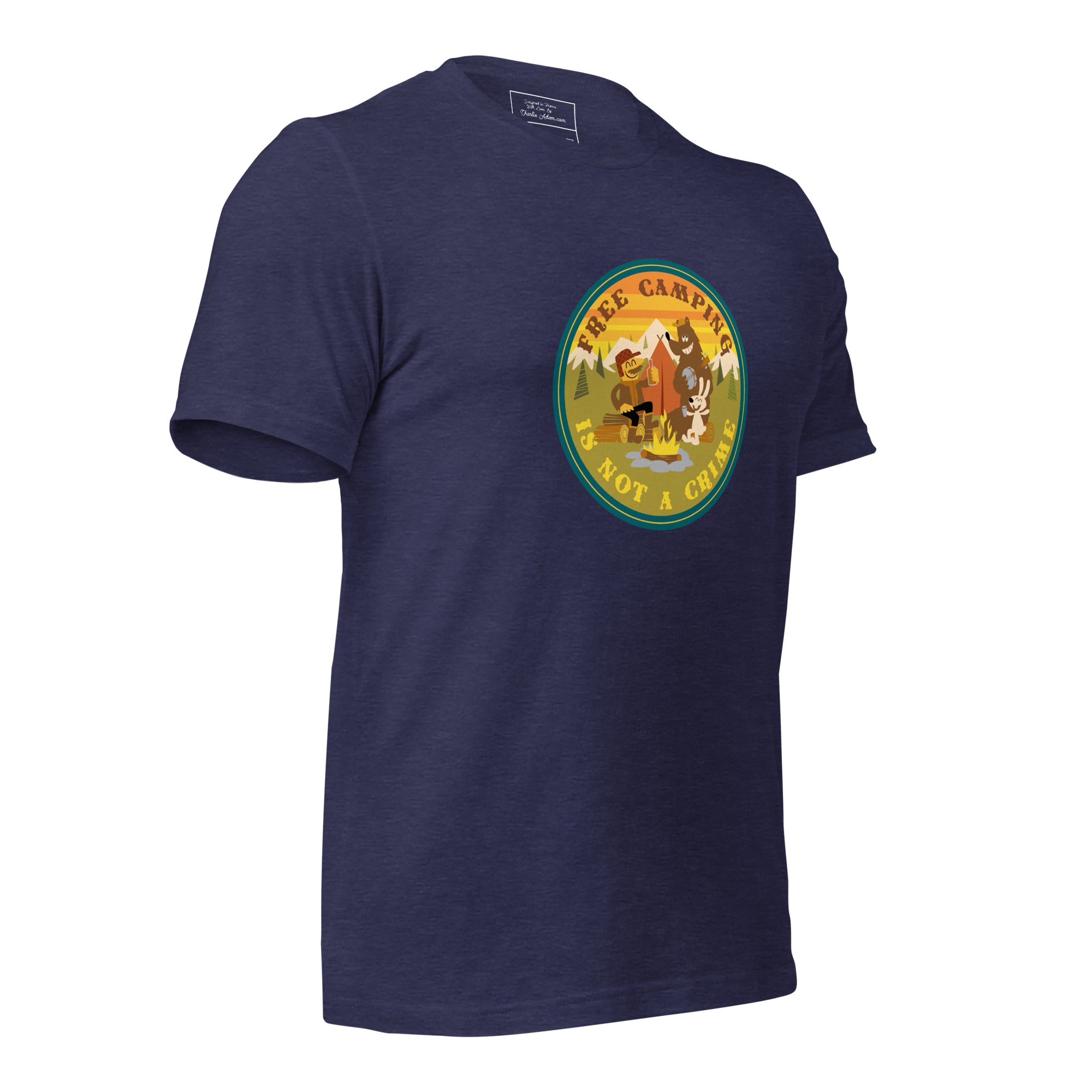 Unisex t-shirt Free Camping is not a crime on dark heather colors