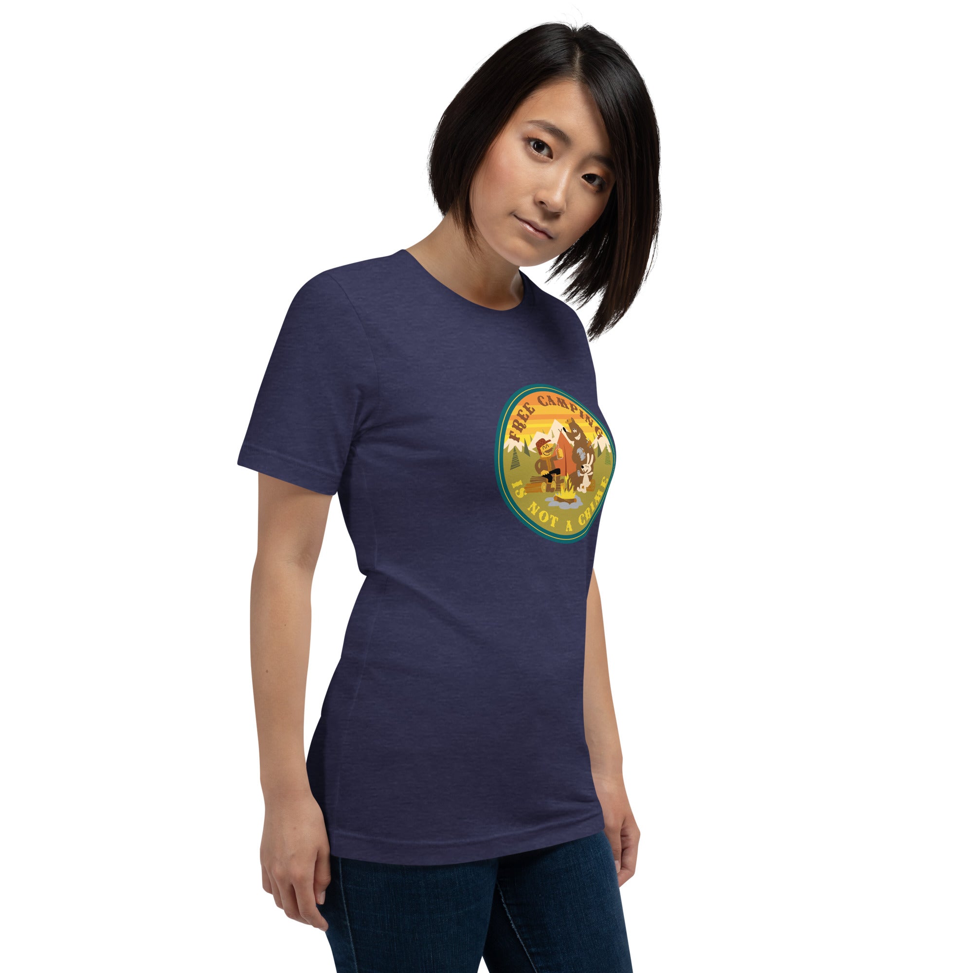 Unisex t-shirt Free Camping is not a crime on dark heather colors