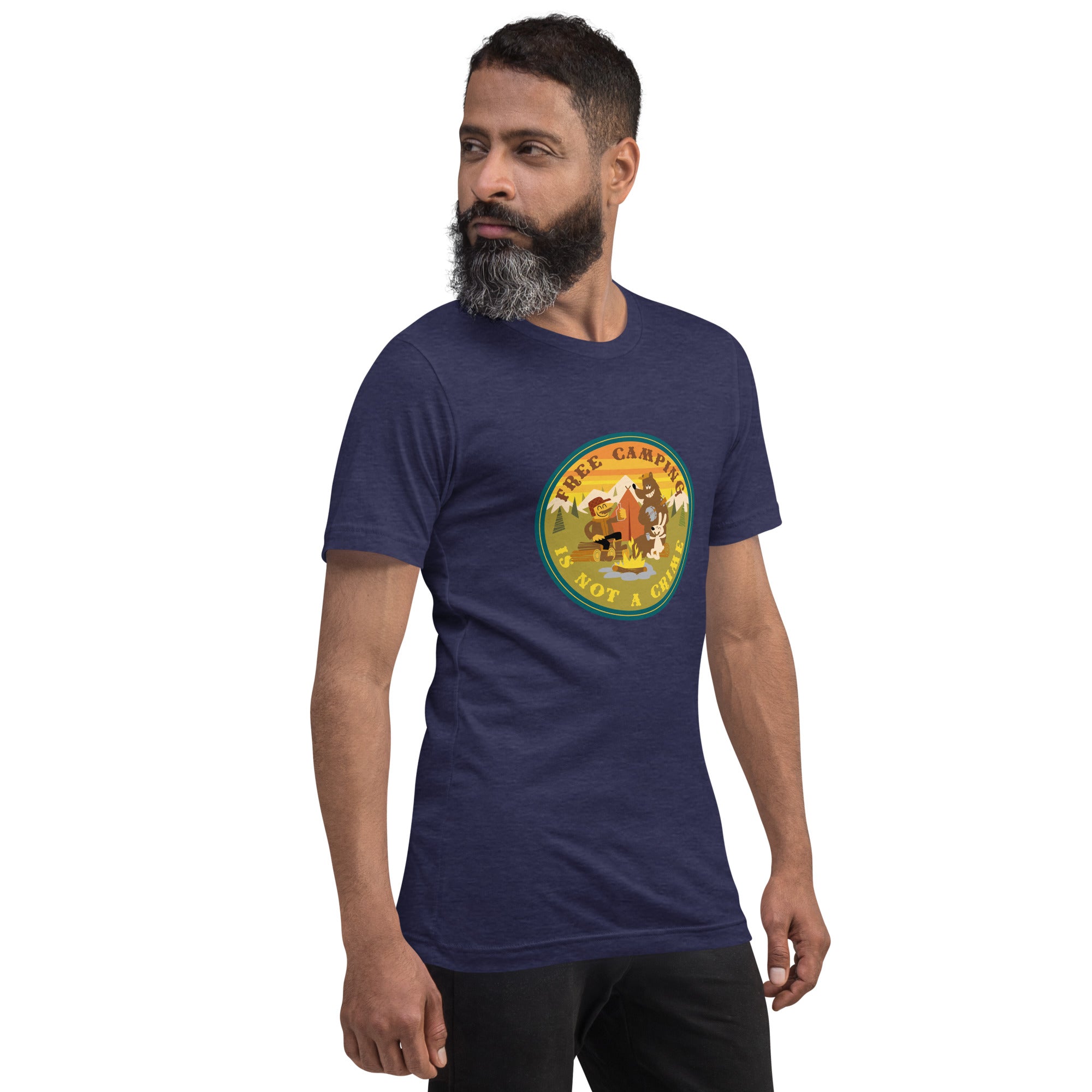 Unisex t-shirt Free Camping is not a crime on dark heather colors