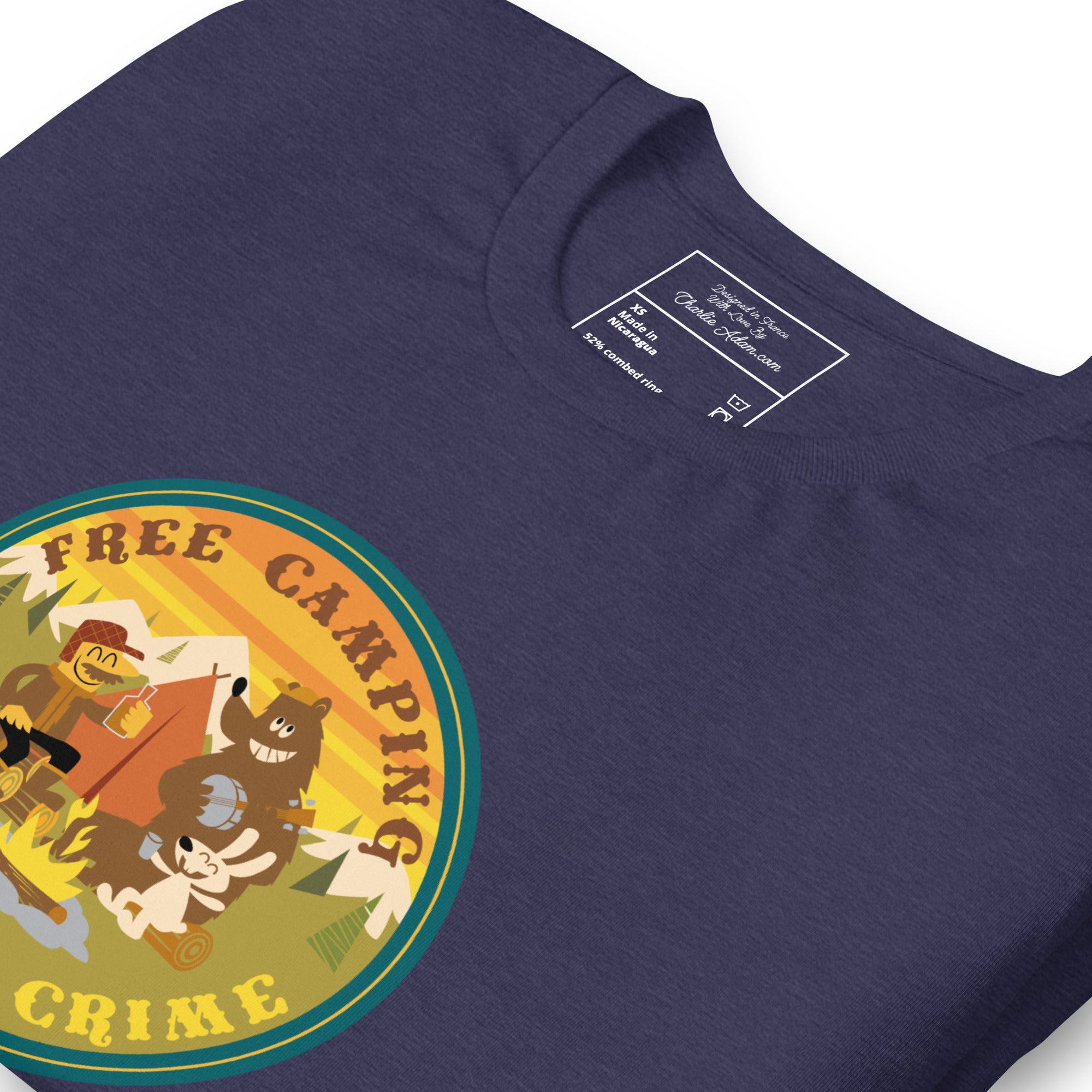 Unisex t-shirt Free Camping is not a crime on dark heather colors