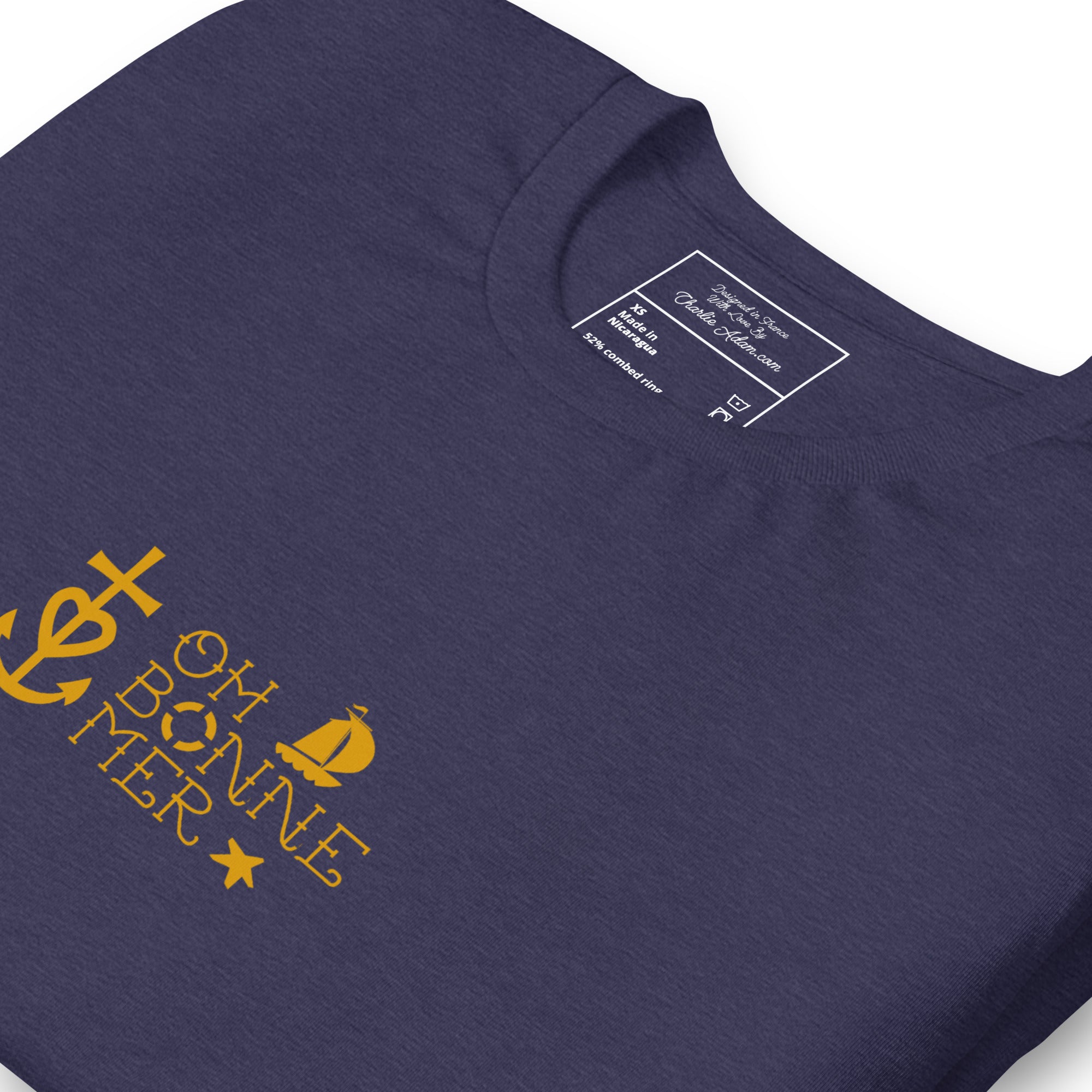 Unisex cotton t-shirt Oh Bonne Mer 2 on dark heather colors