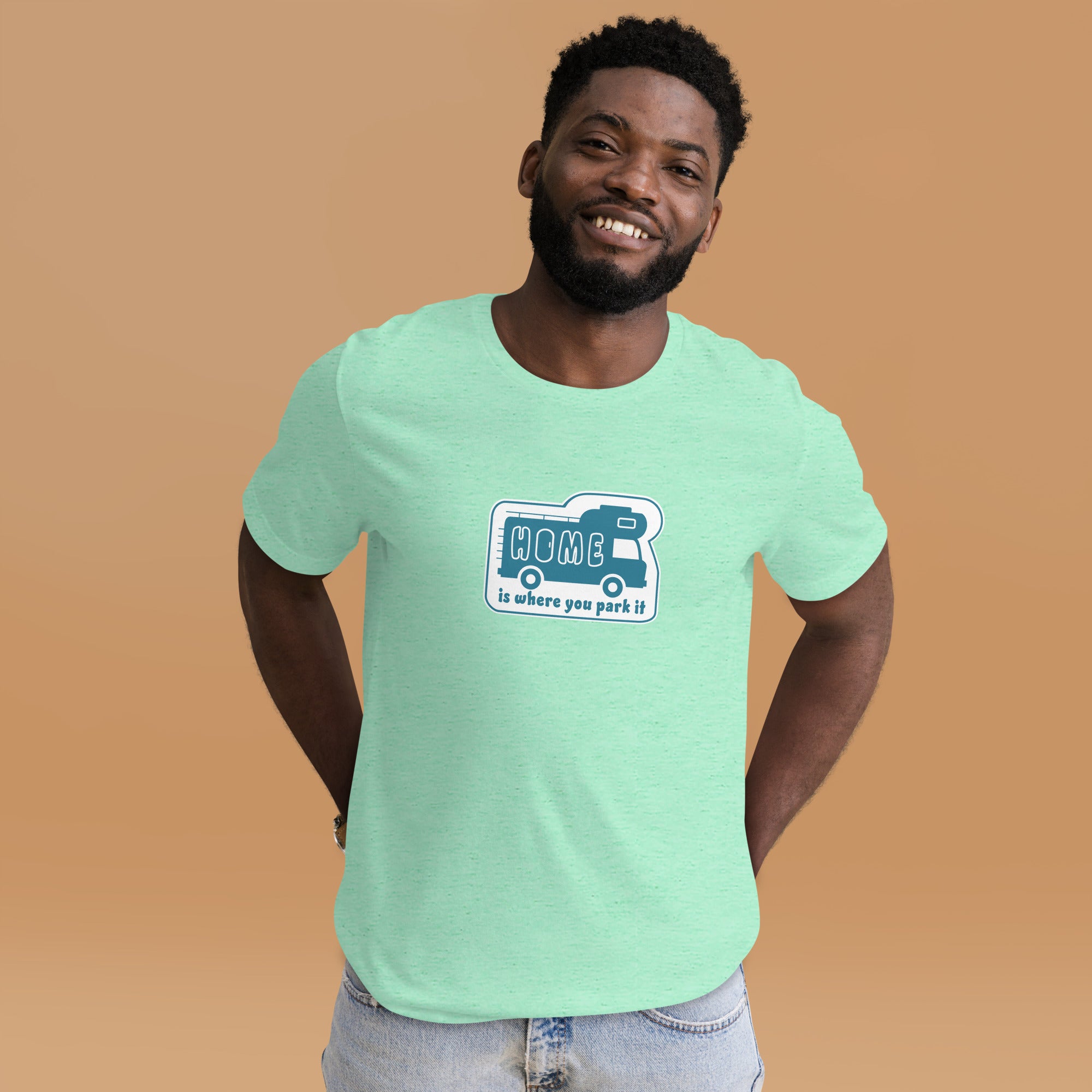Unisex cotton t-shirt Bold Camper Van on light heather colors