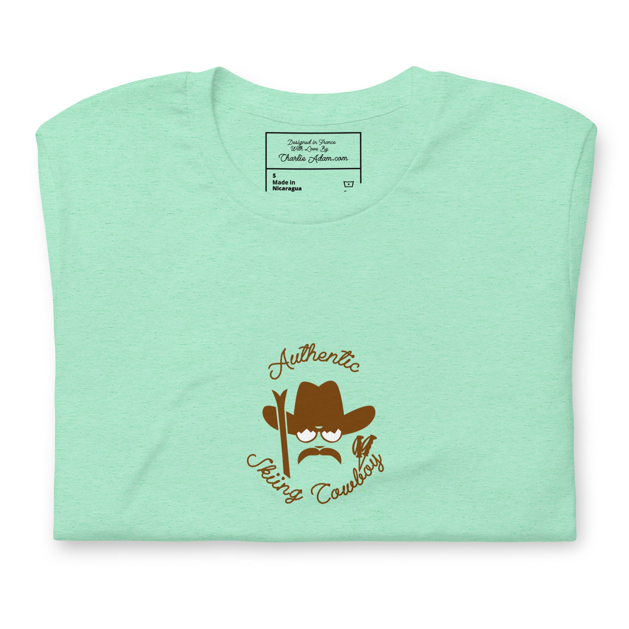 Unisex t-shirt Authentic Skiing Cowboy on heather colors