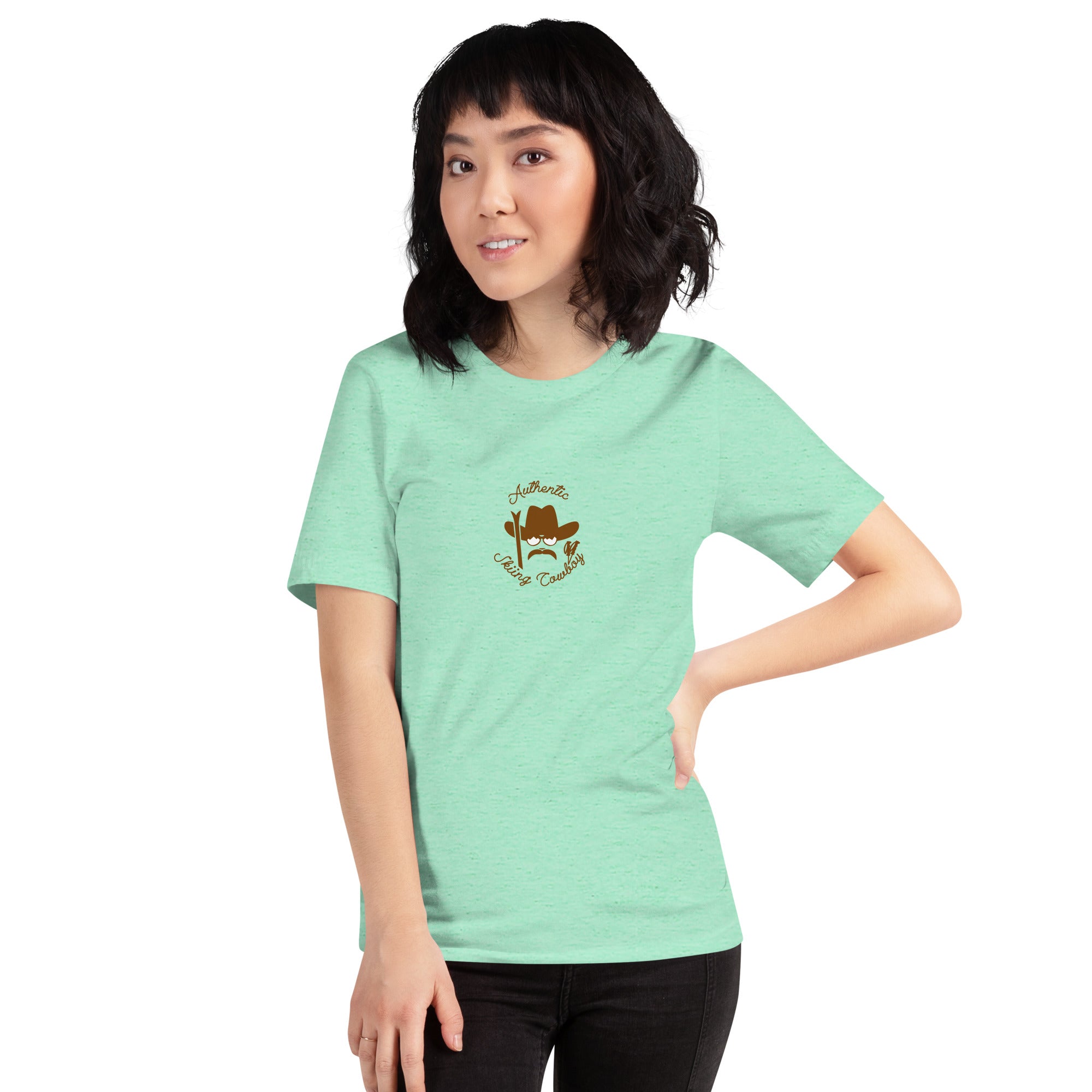 Unisex t-shirt Authentic Skiing Cowboy on heather colors
