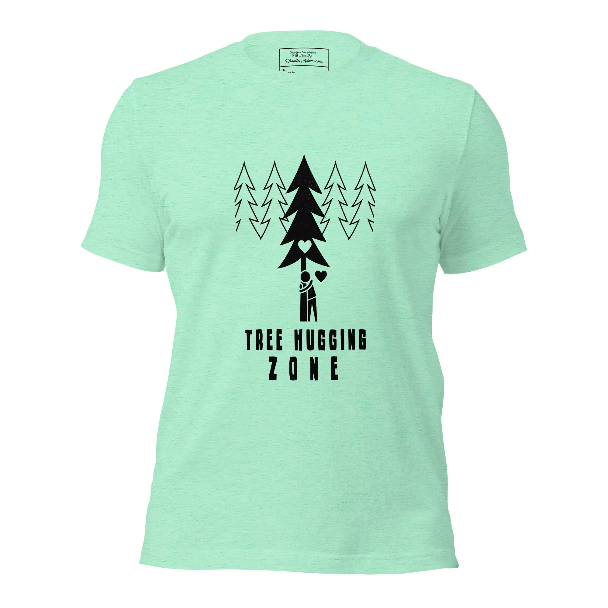 Unisex t-shirt Tree hugging zone on light heather colors