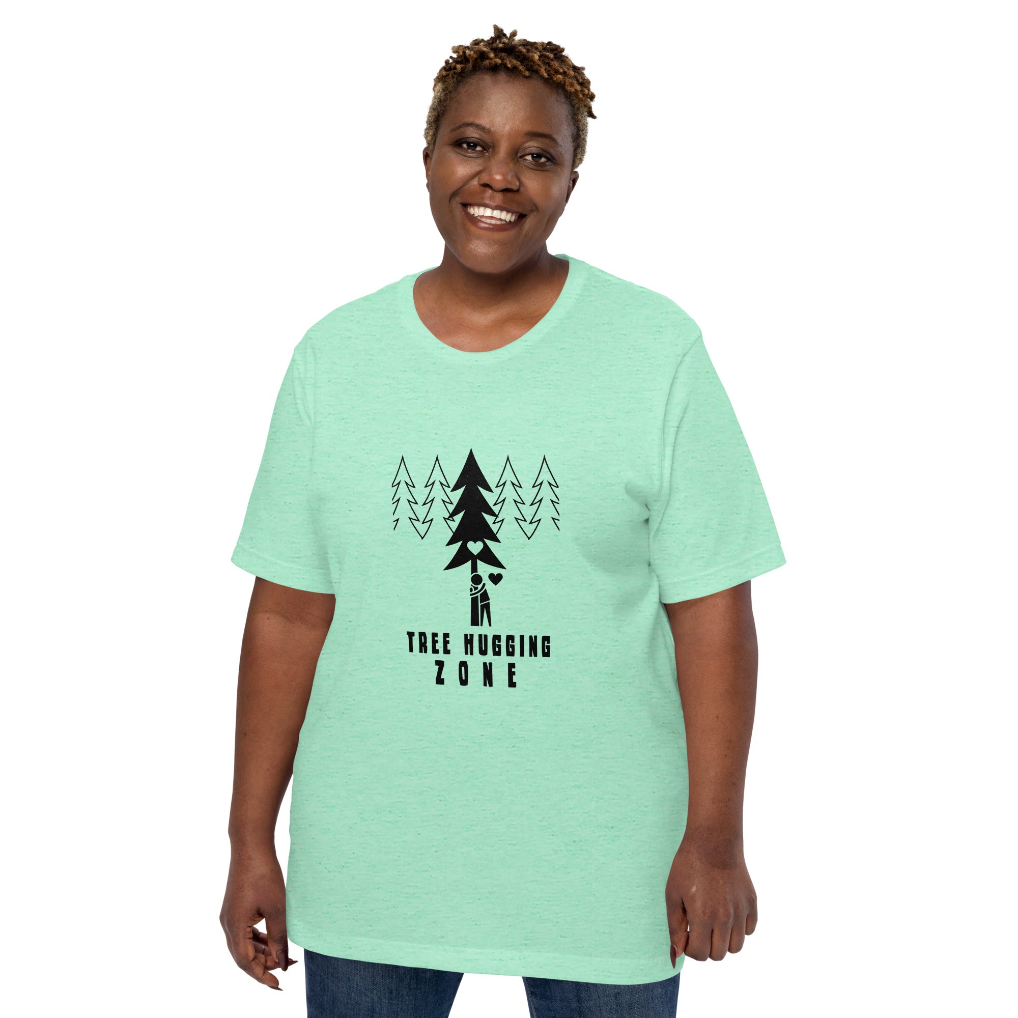 Unisex t-shirt Tree hugging zone on light heather colors