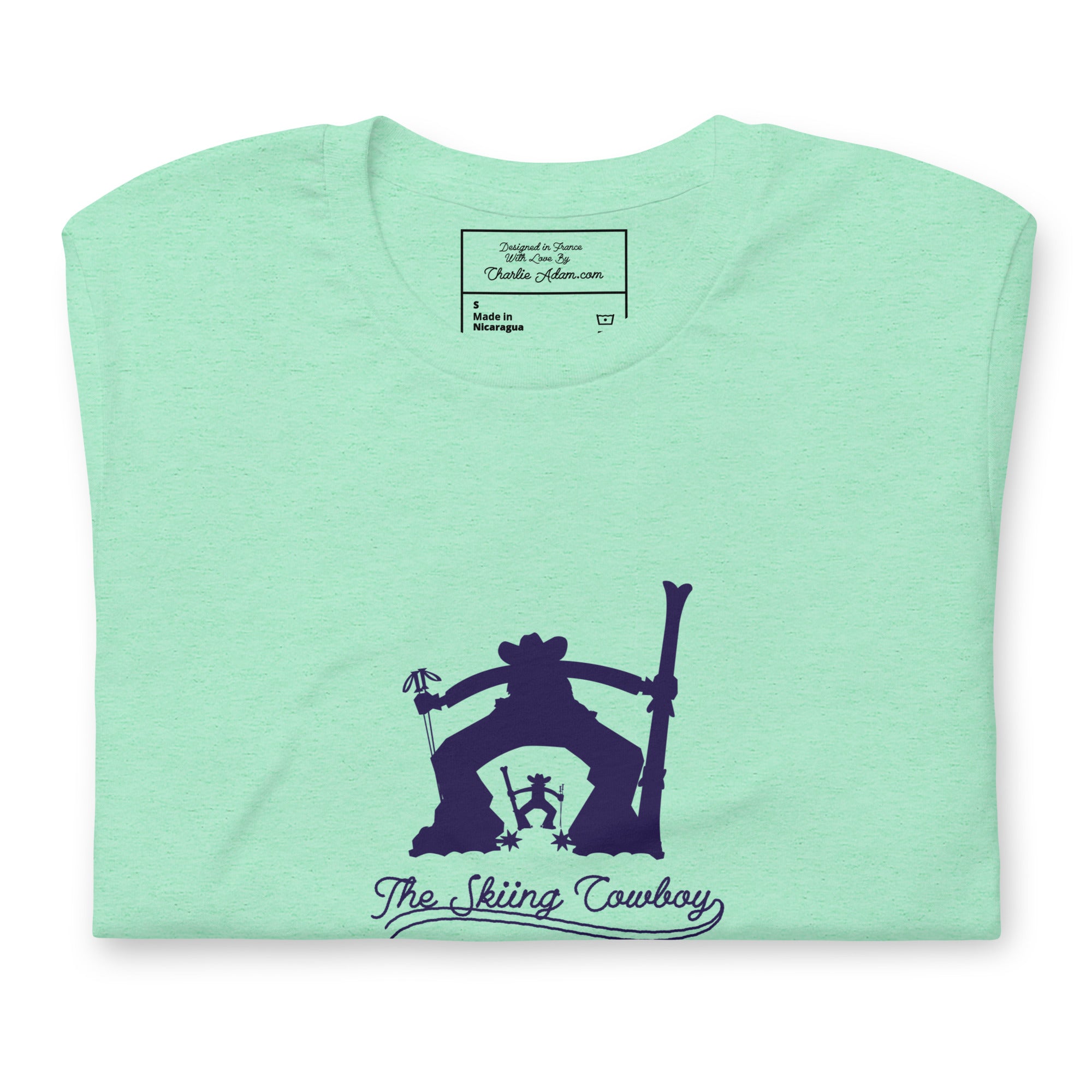 T-shirt en coton unisexe Ski Fight at OK Corral Silhouette sur couleurs chinées claires