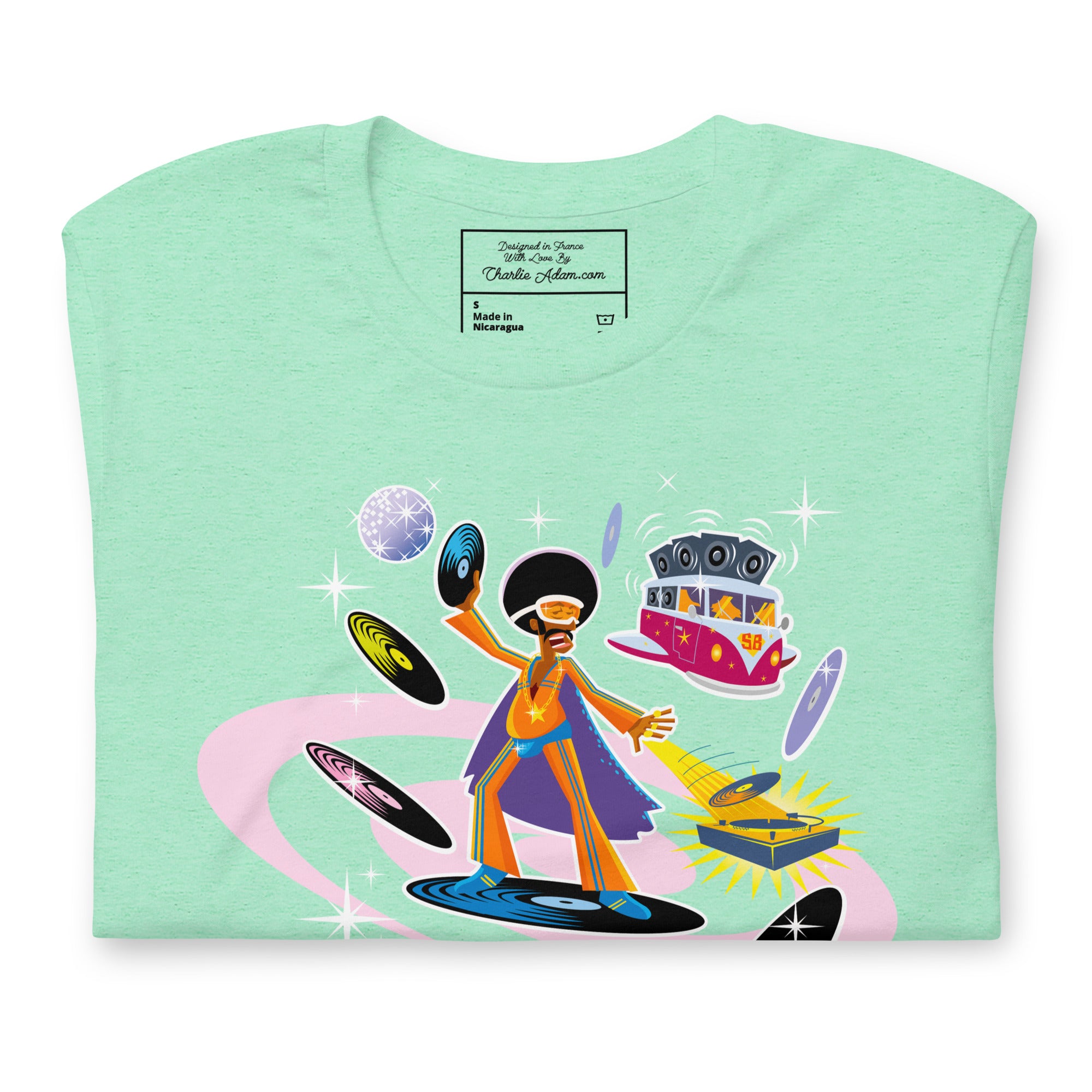 Unisex t-shirt Superboogieman saves the Party on light heather colors
