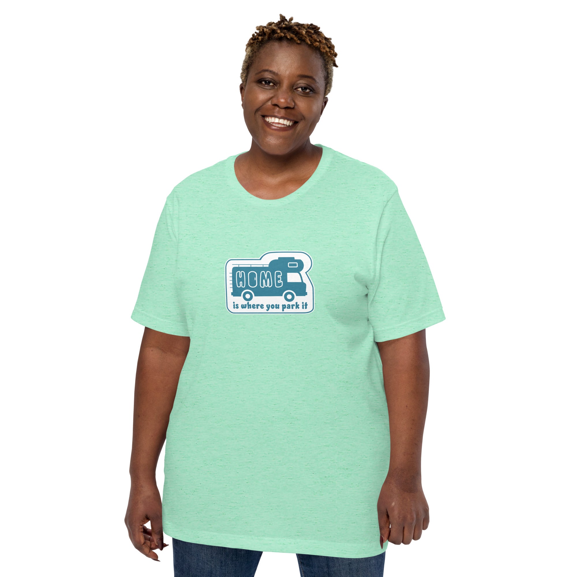 Unisex cotton t-shirt Bold Camper Van on light heather colors